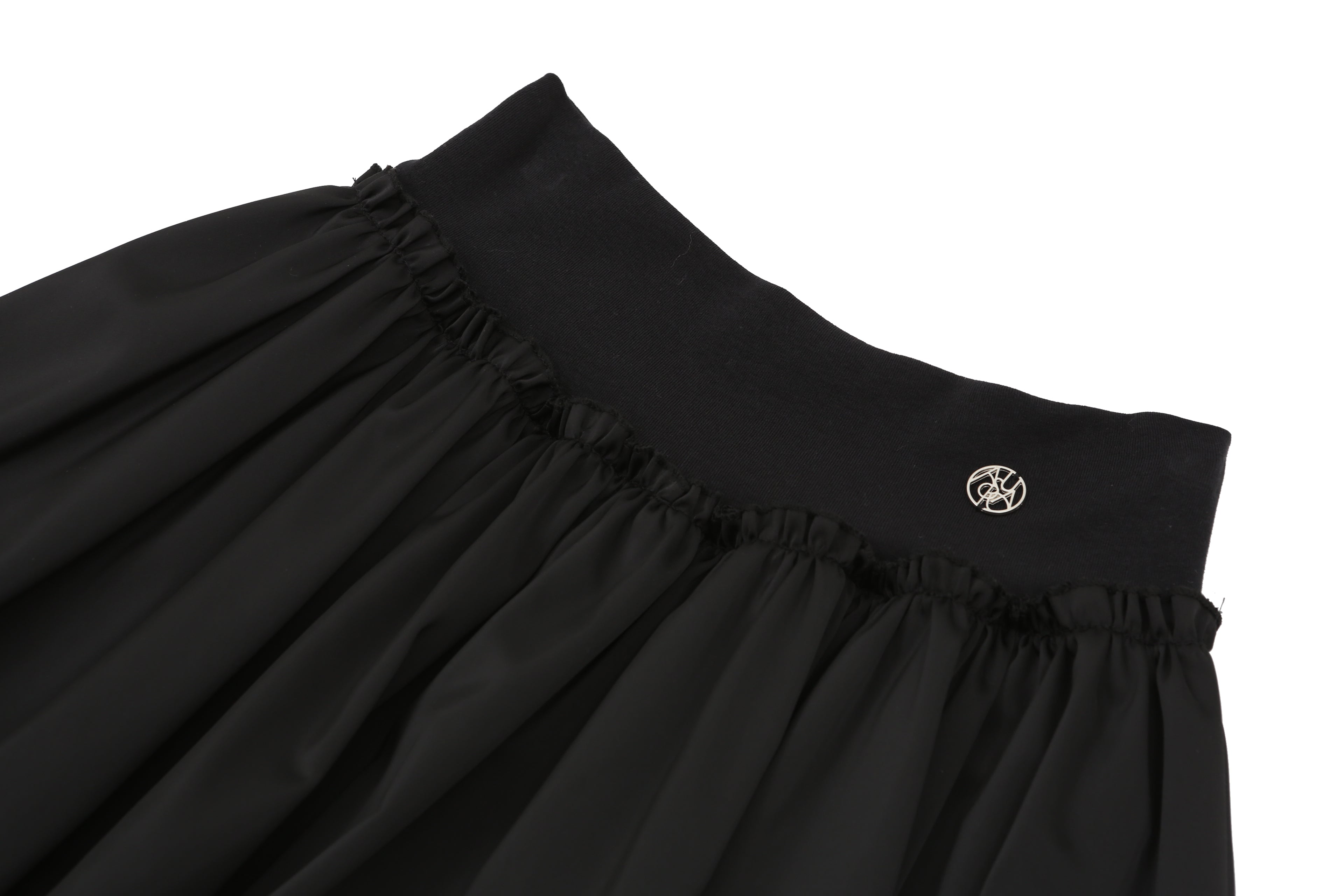 SATIN BALLOON SKIRT_BLACK