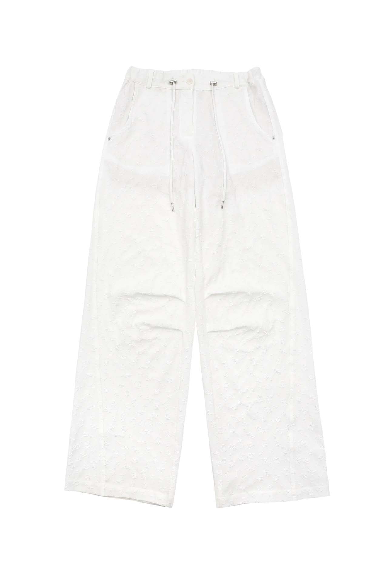 JACQUARD WIDE PANTS_BLANC