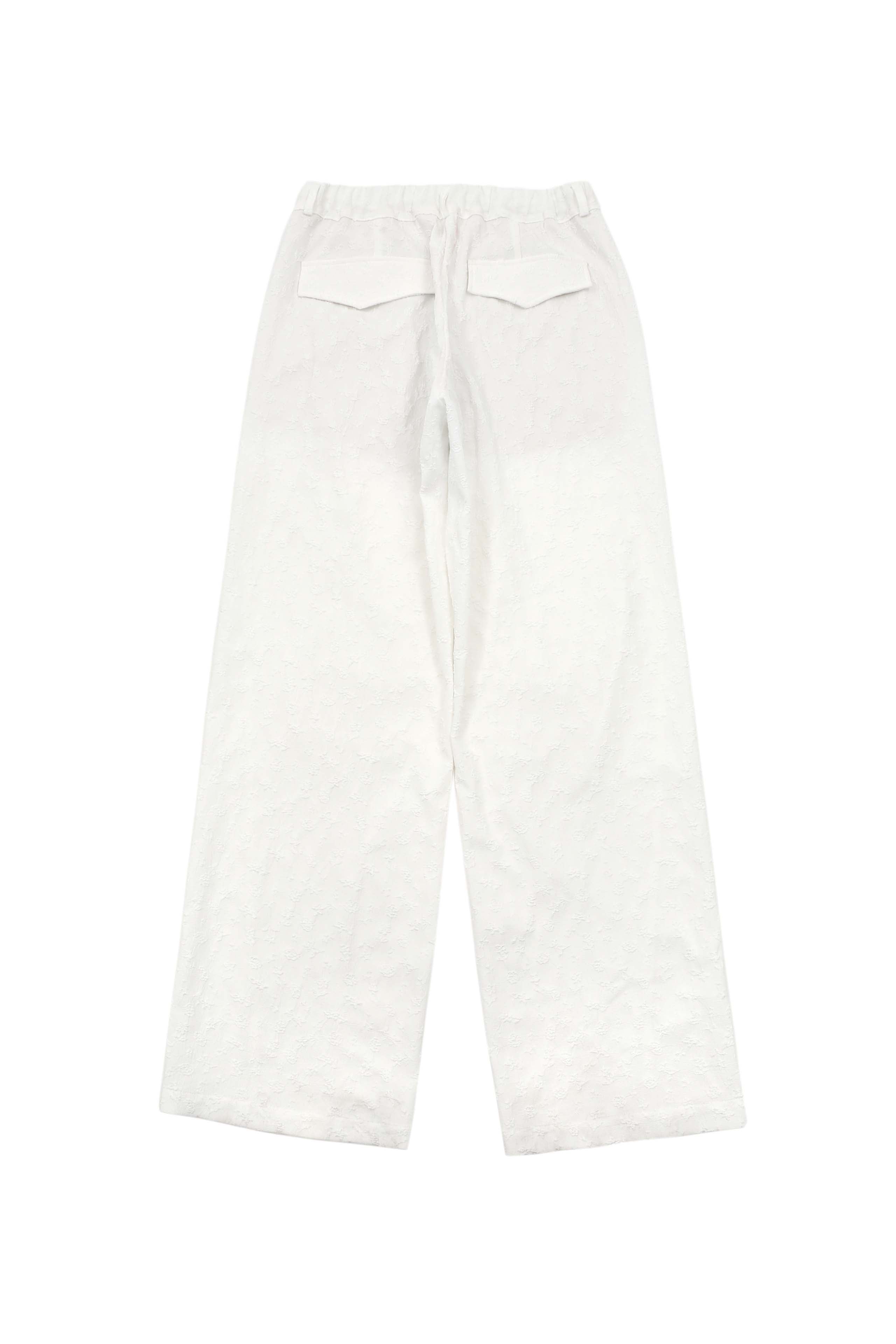 JACQUARD WIDE PANTS_BLANC