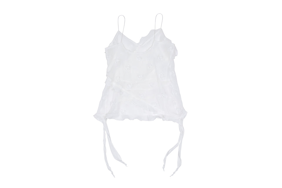FLOWER CHIFFON RUFFLE BLOUSE_WHITE