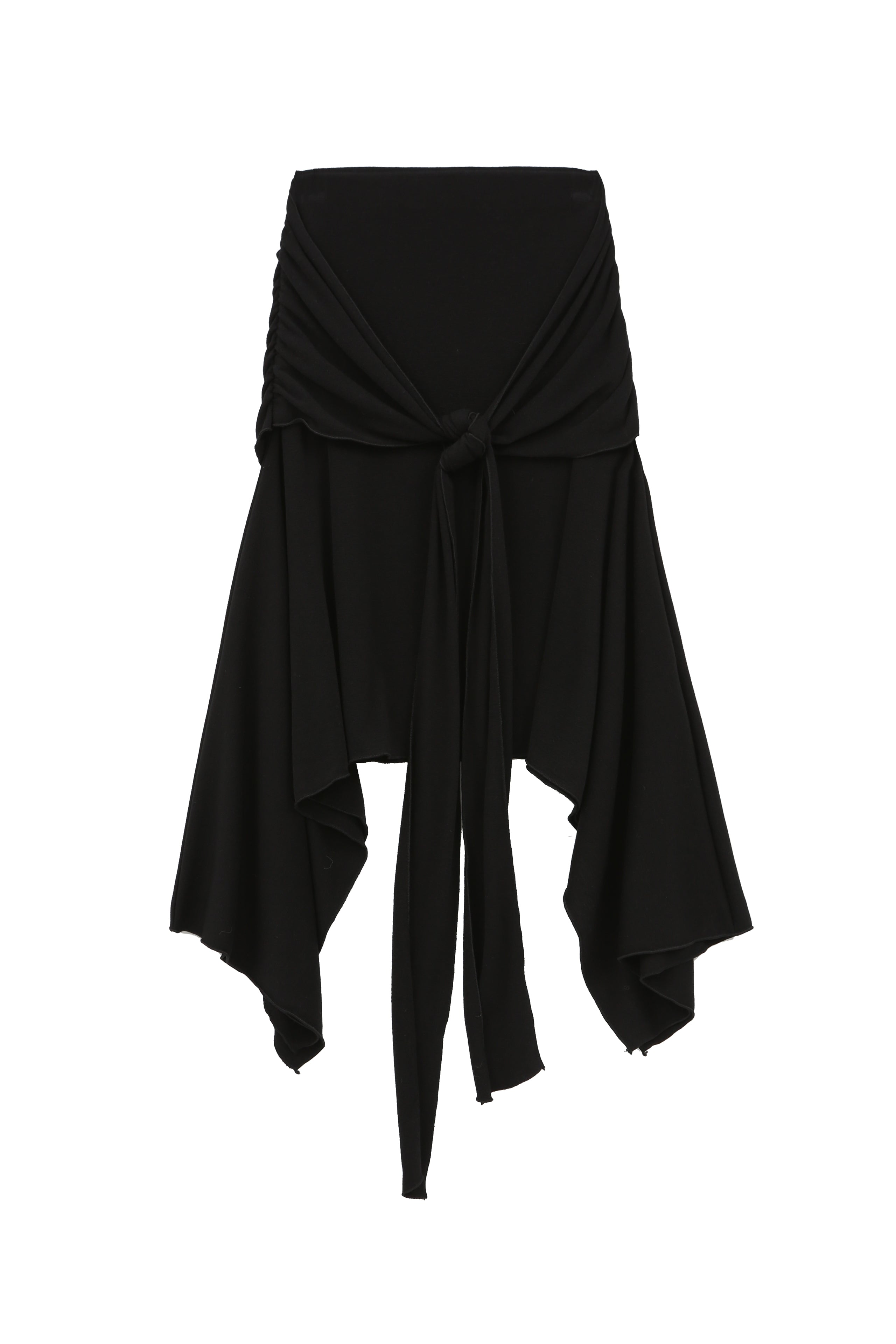 SHIRRING WRAP SKIRT_NOIR