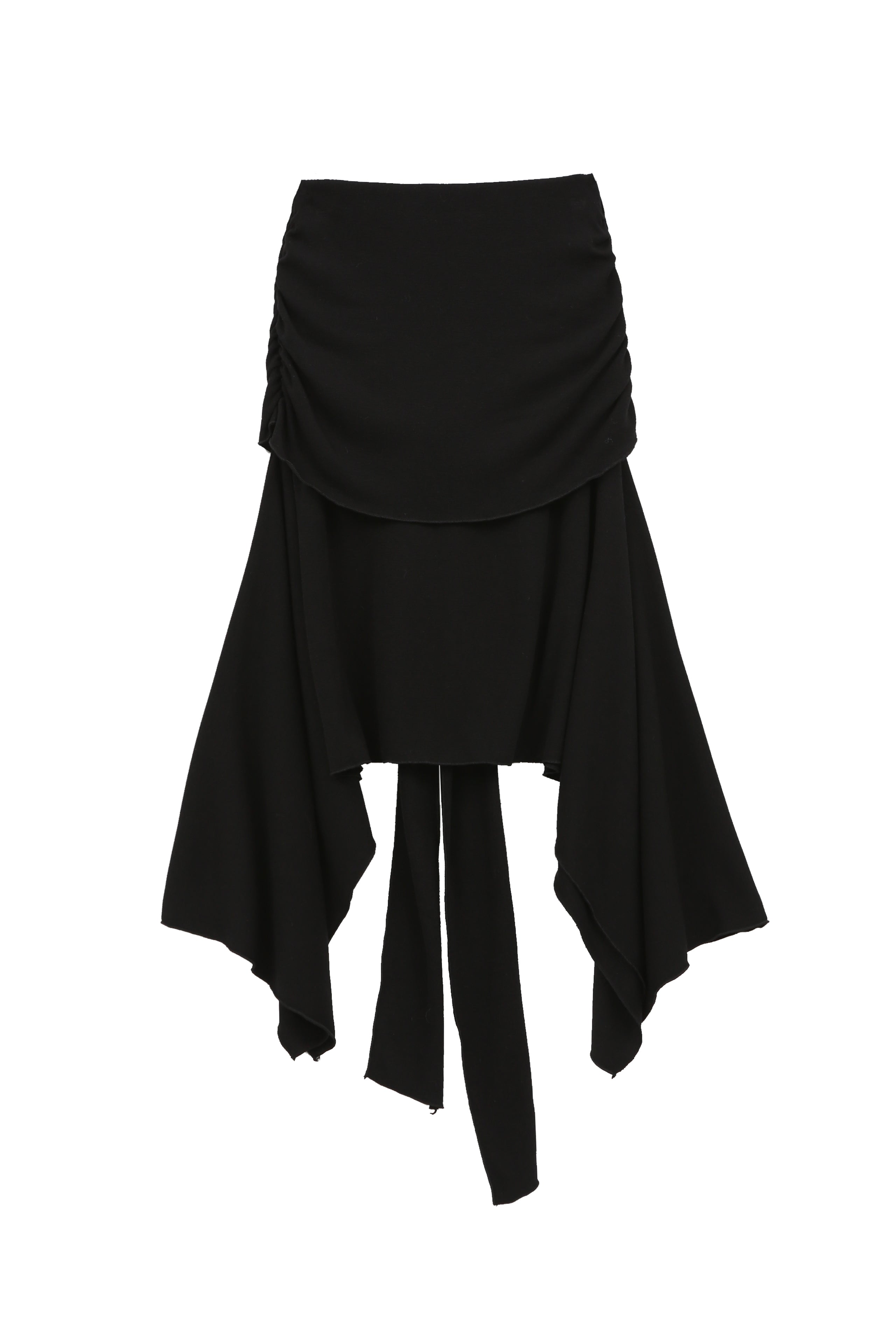 SHIRRING WRAP SKIRT_NOIR