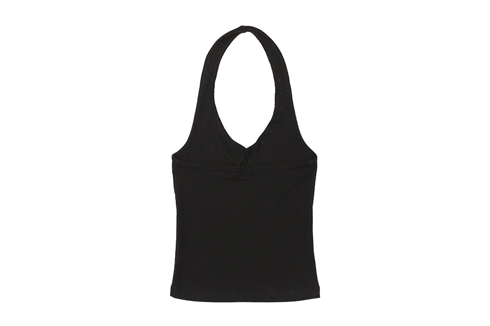 STUD HALTER SLEEVELESS_BLACK