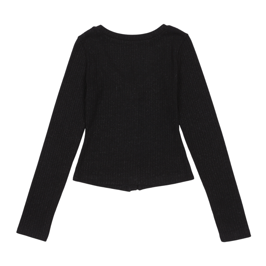 FLOWER SPANGLE CARDIGAN_BLACK