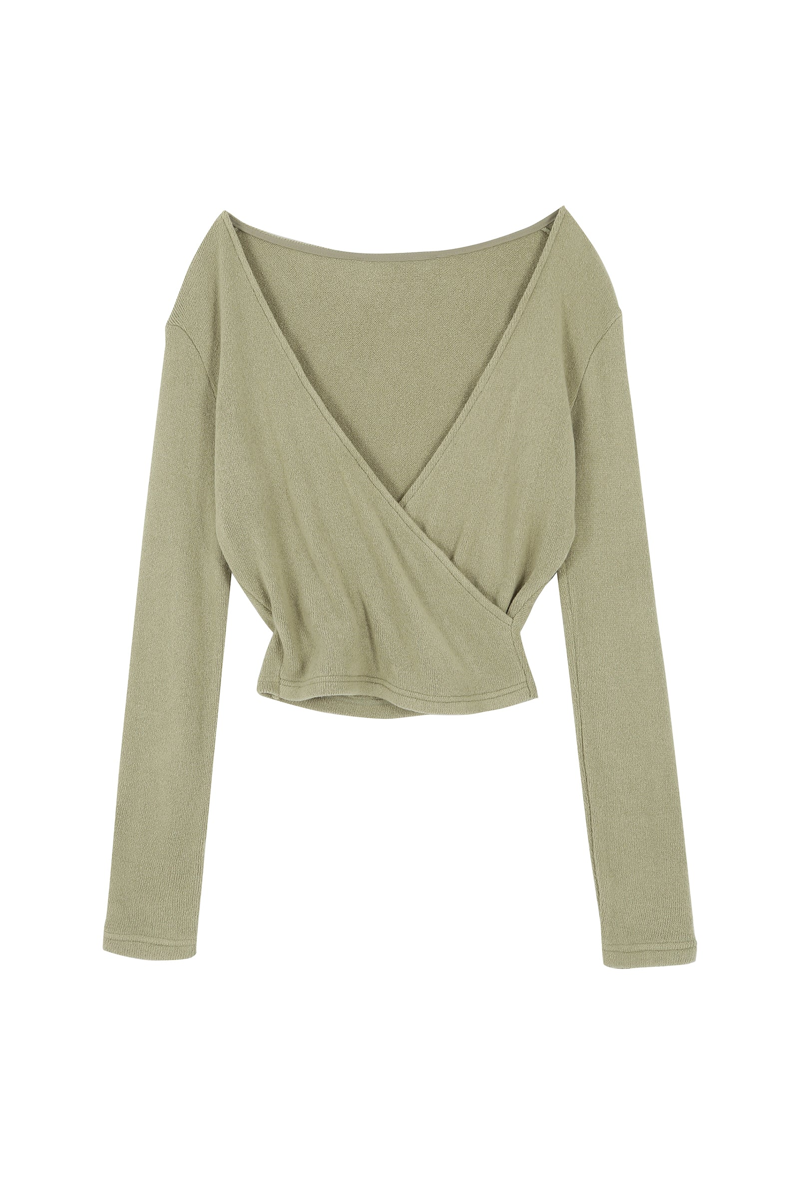 SOFT WRAP KNIT T_KHAKI