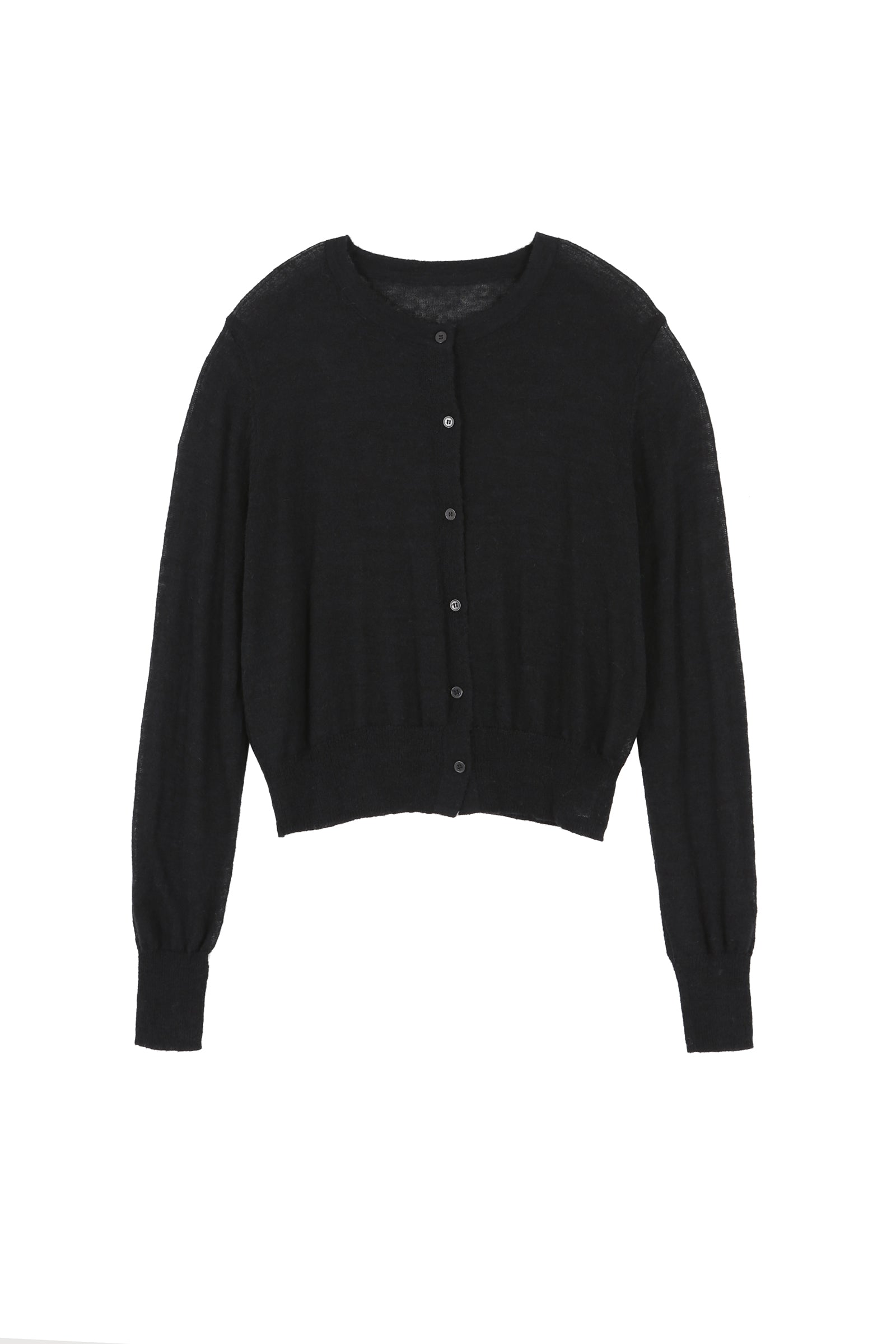 MOHAIR WOOL CARDIGAN_BLACK