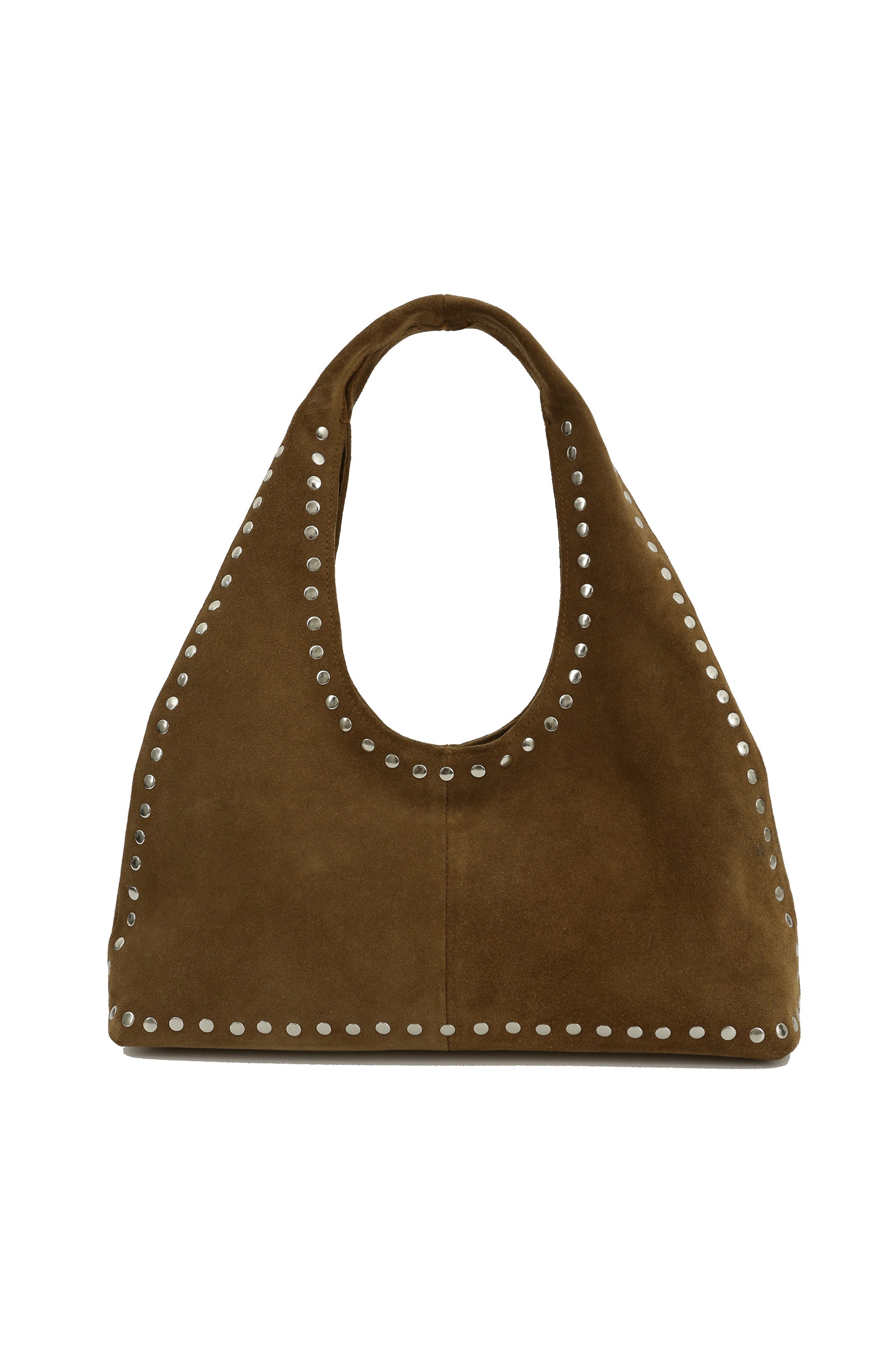 REAL SUEDE BOHO STUD BAG_BROWN