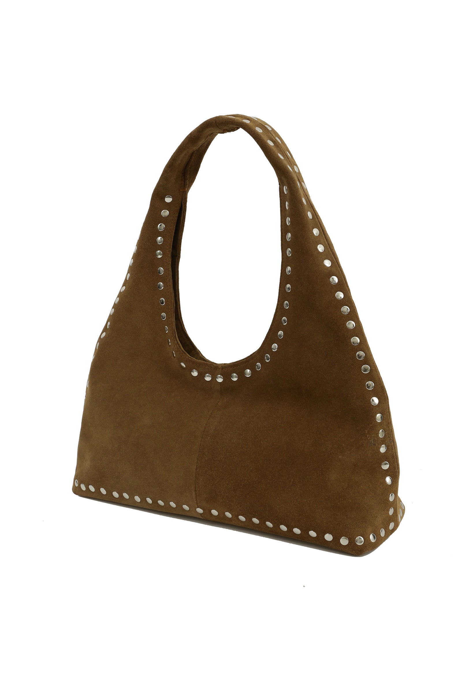 REAL SUEDE BOHO STUD BAG_BROWN