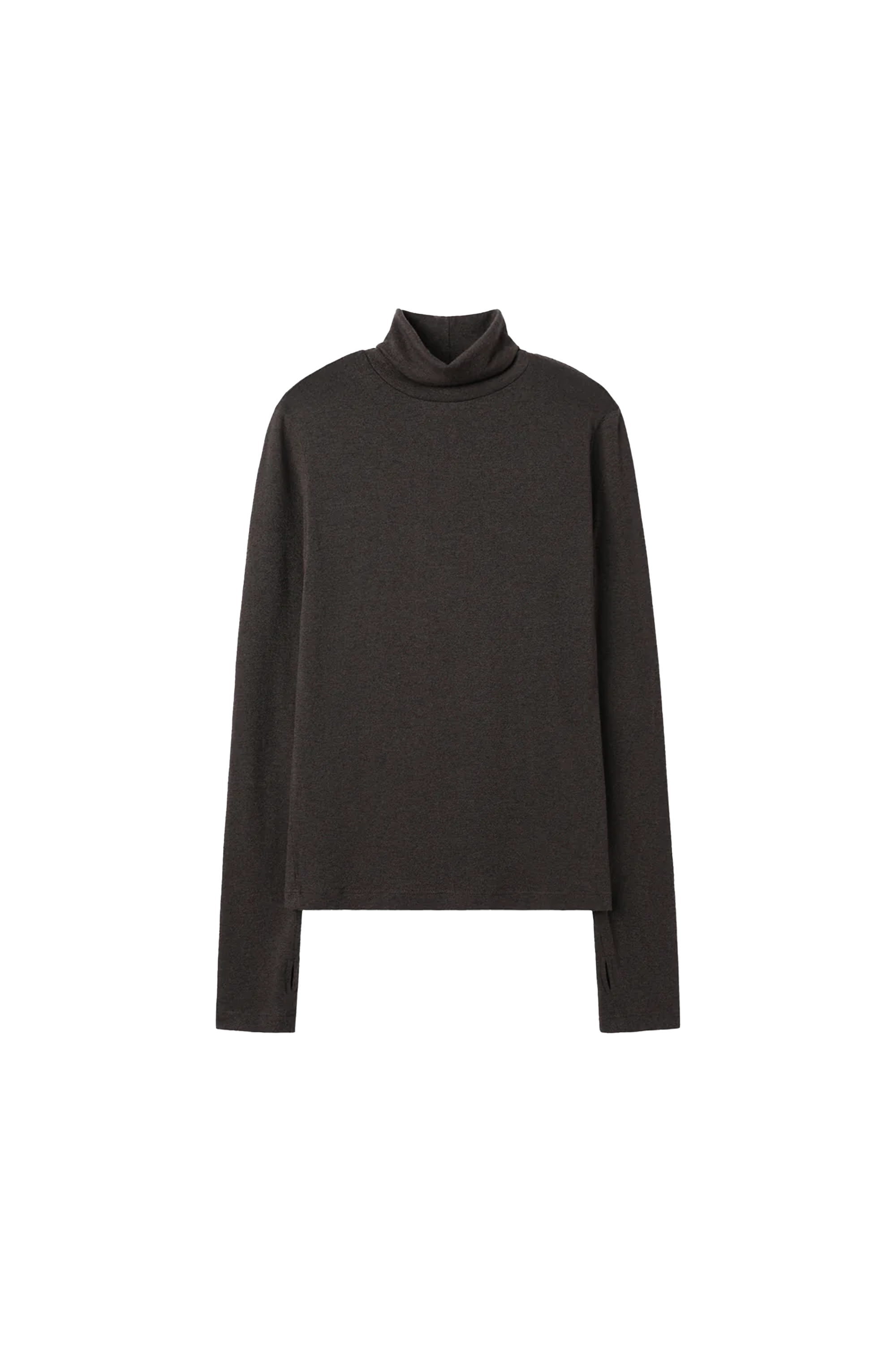 BASIC TURTLENECK T-SHIRT_BROWN