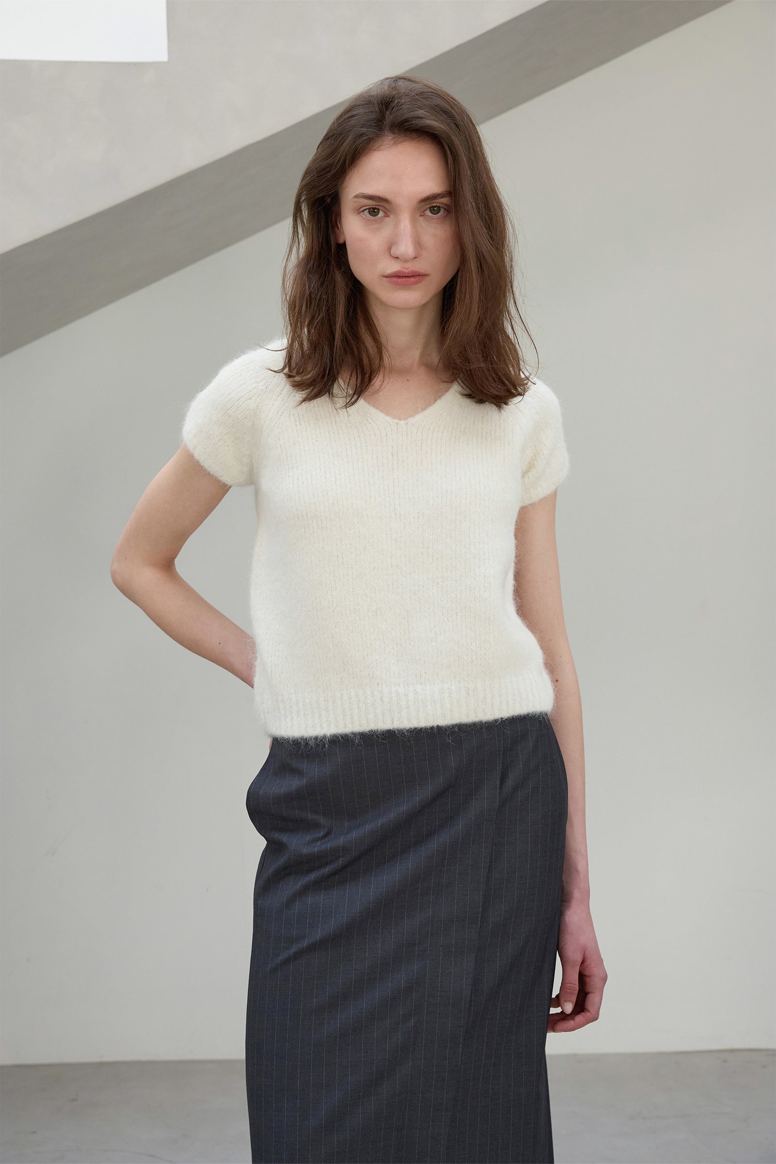  MONT SHORT SLEEVE KNIT_IVORIE