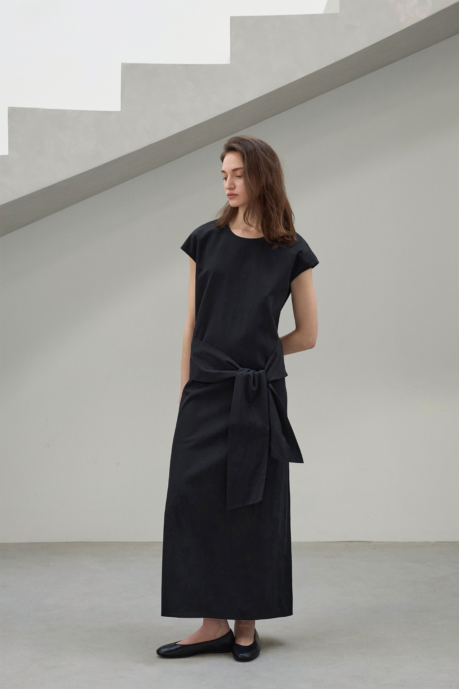 STRAP MAXI DRESS_NOIR