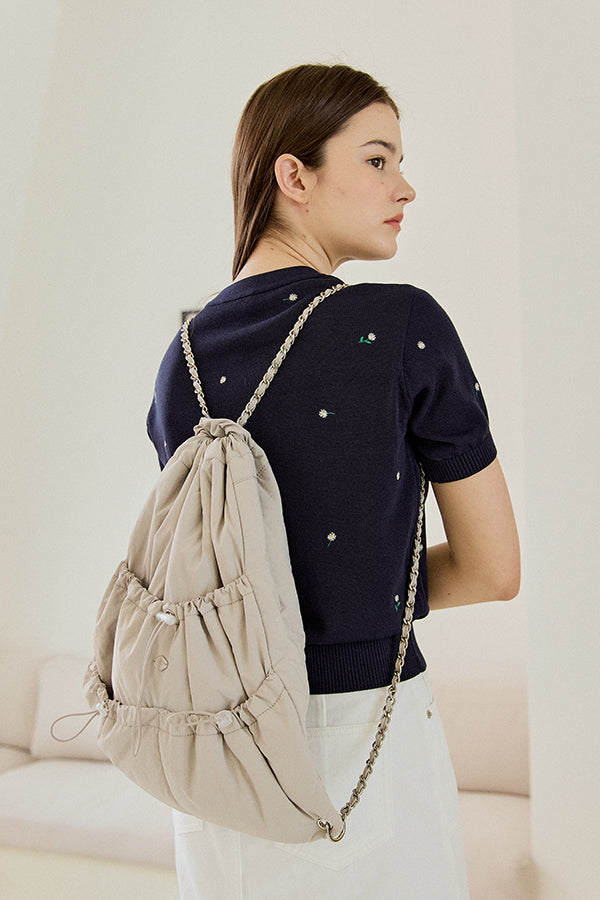 RIBBON CHAIN BACKPACK_GRIS