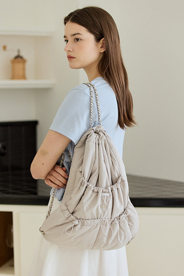RIBBON CHAIN BACKPACK_GRIS