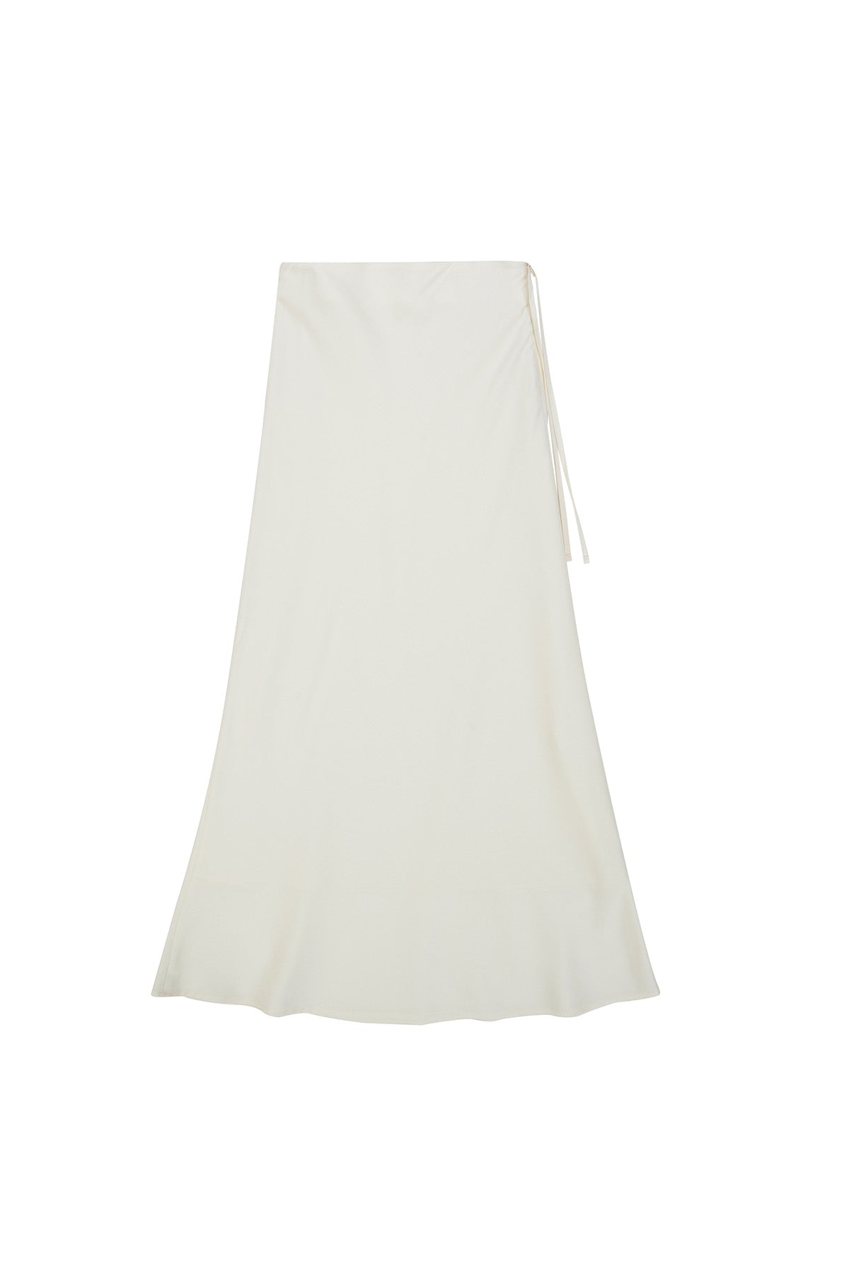 SATIN LONG SKIRT_CREME