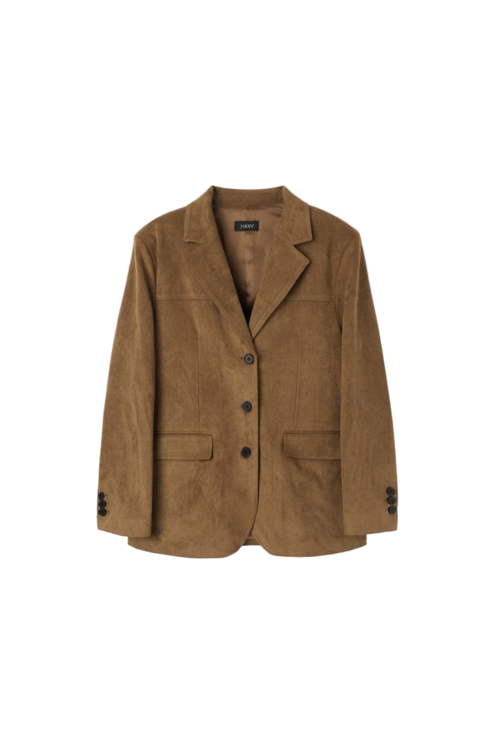 VESTE OVERSIZE EN DAIM_MARRON