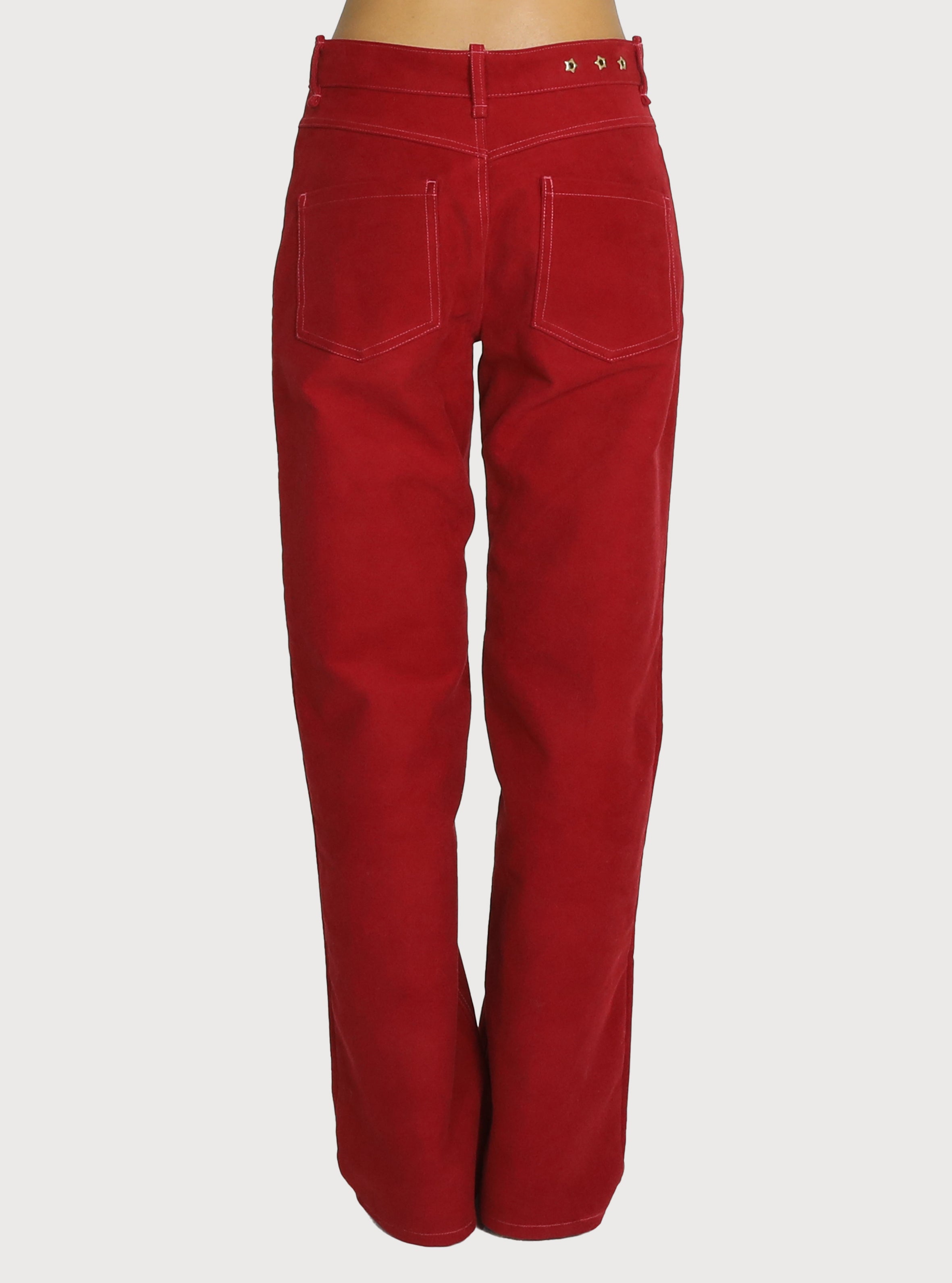 STAR STUD BRUSHED COTTON PANTS_KETCHUP