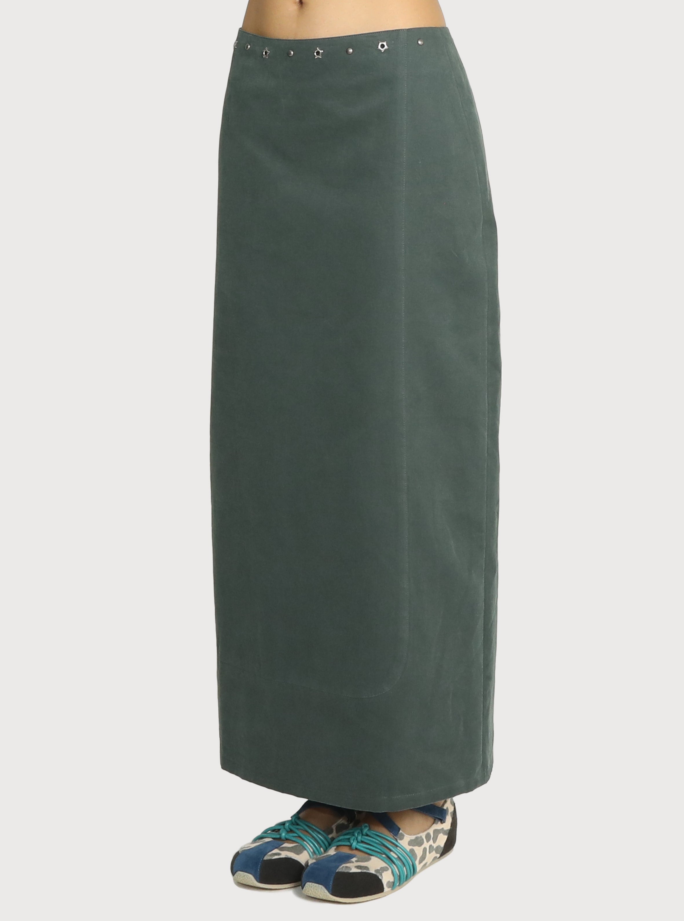 STAR STUD CYLINDER LONG SKIRT_PINE