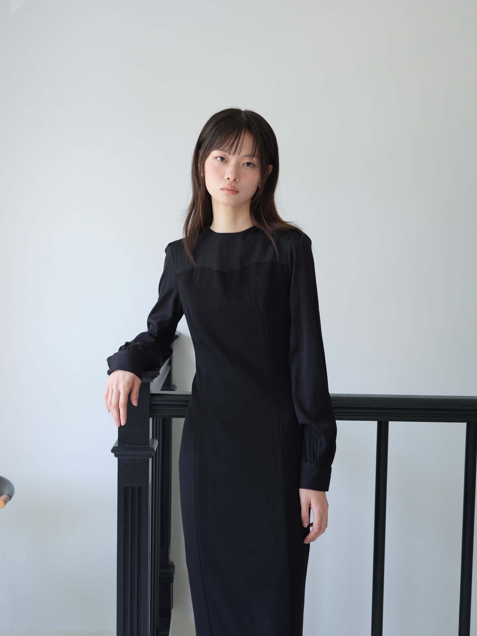 TWO TONE DRESS_BLACK
