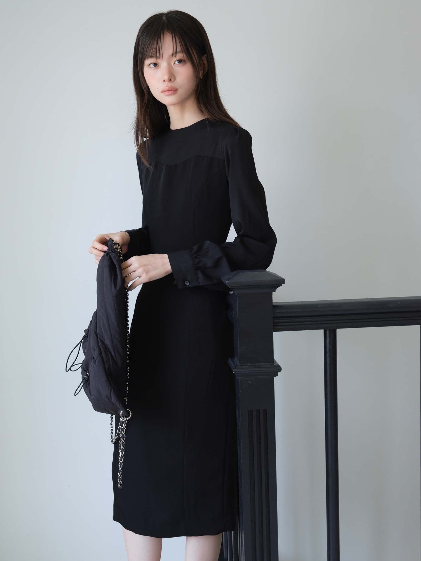 TWO TONE DRESS_BLACK