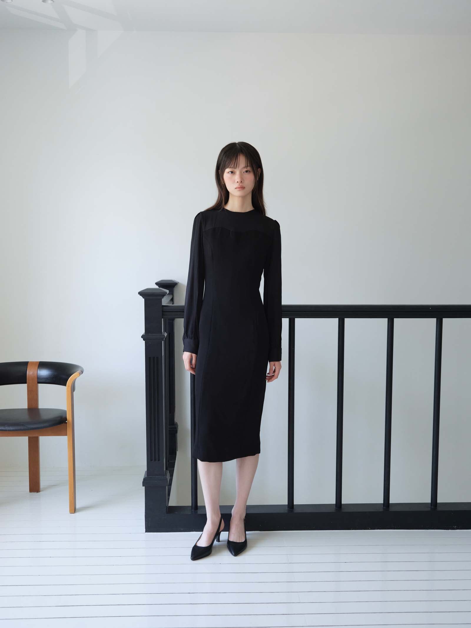 TWO TONE DRESS_BLACK