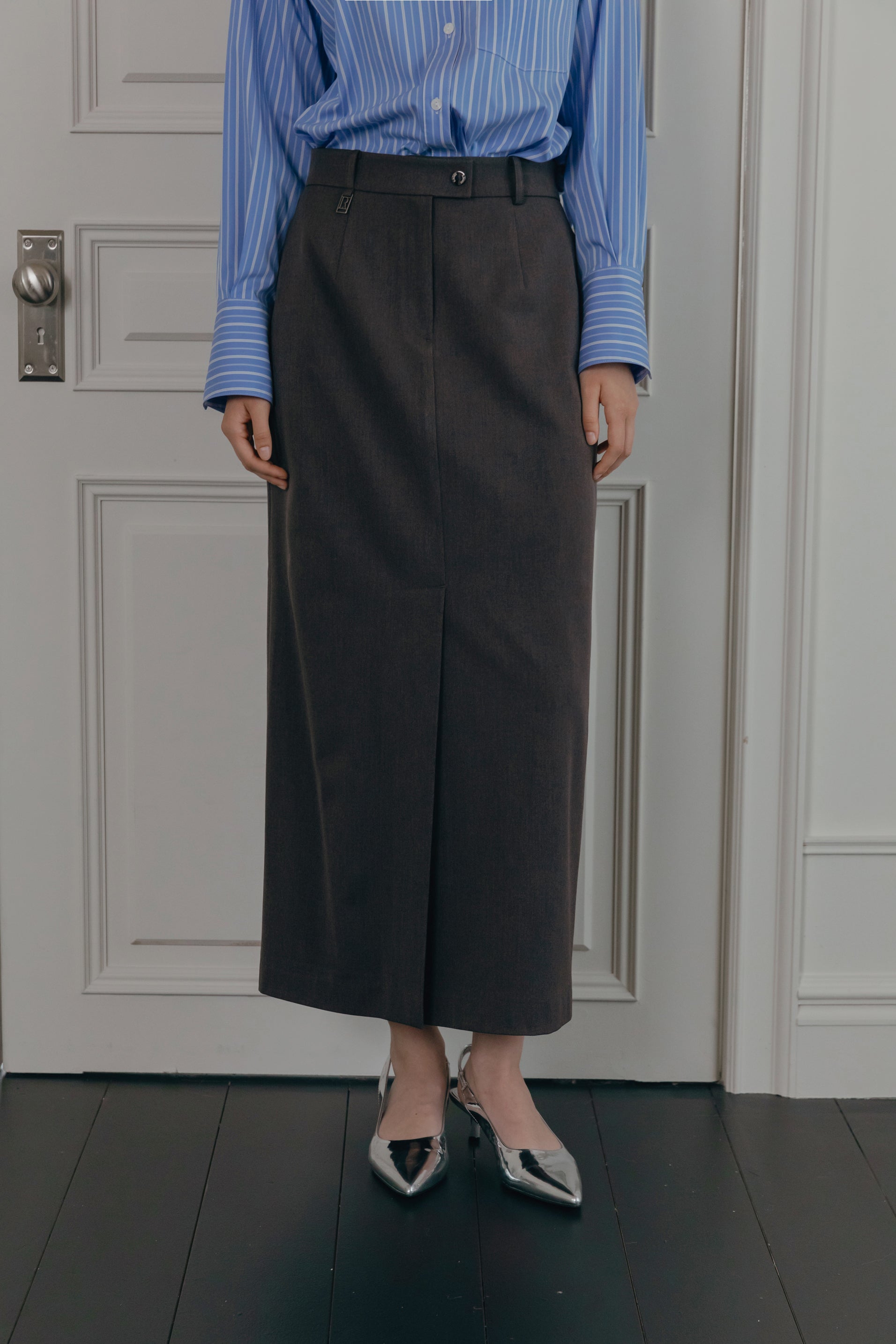 LUXE LONG SKIRT_GRIS