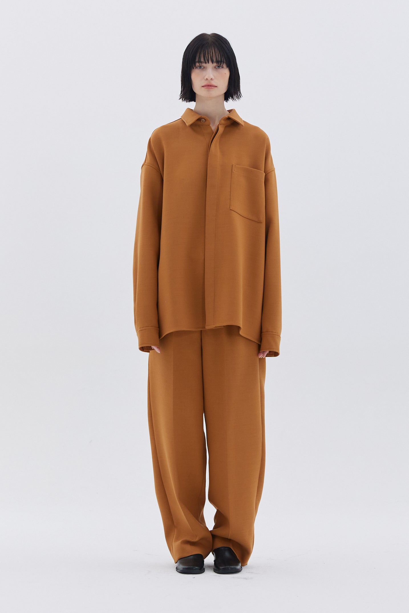 ORANGE WOOL BLENDED TROUSER_ORANGE