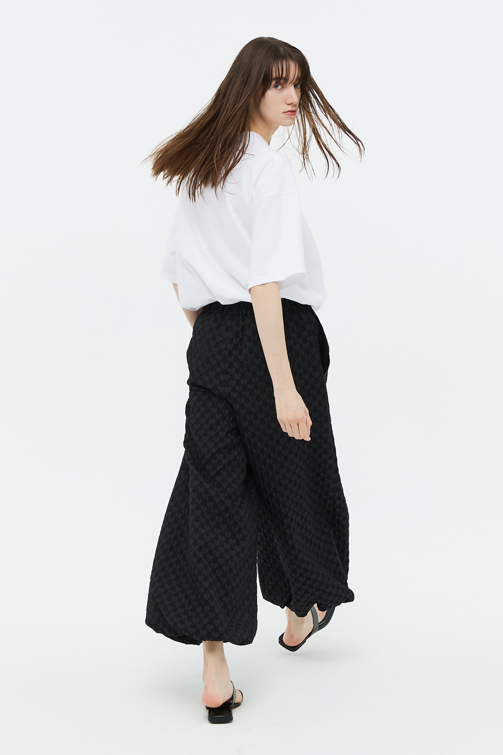 JACQUARD BALLOON PANTS_BLACK