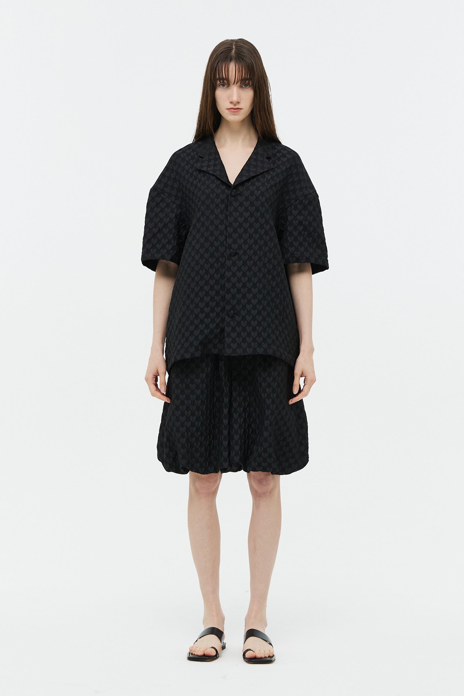 JACQUARD SHIRT JACKET_BLACK