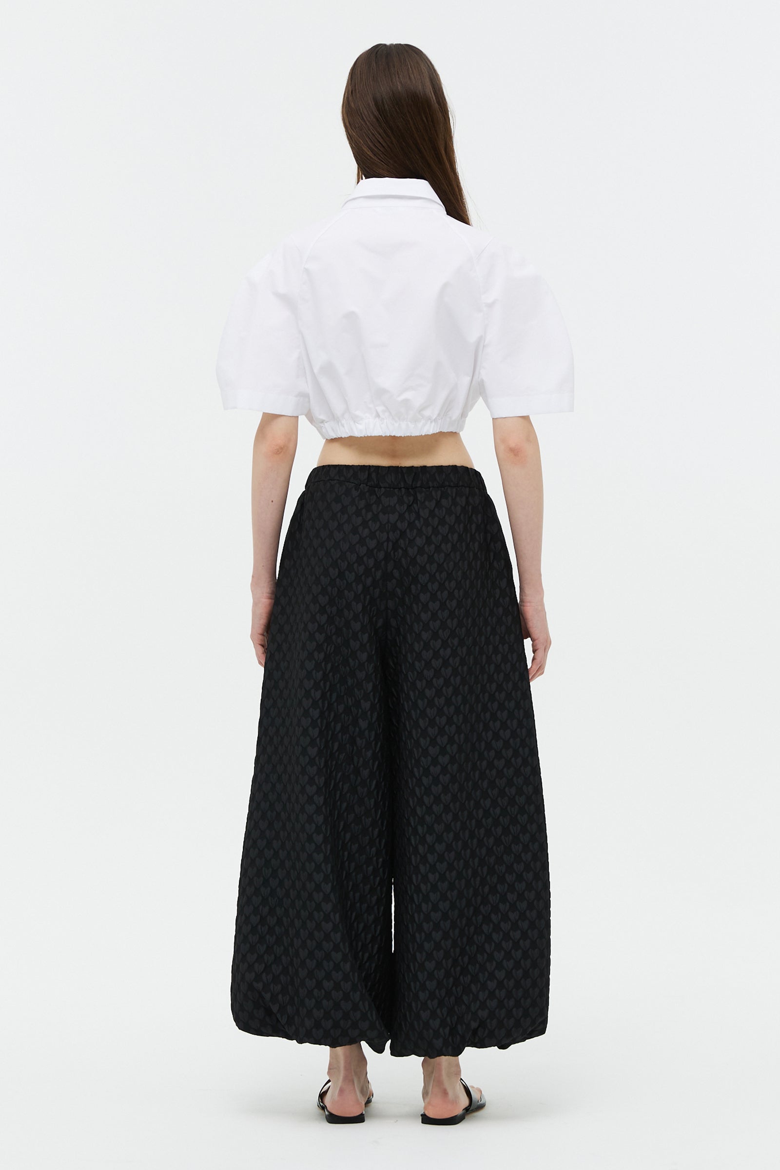 JACQUARD BALLOON PANTS_BLACK