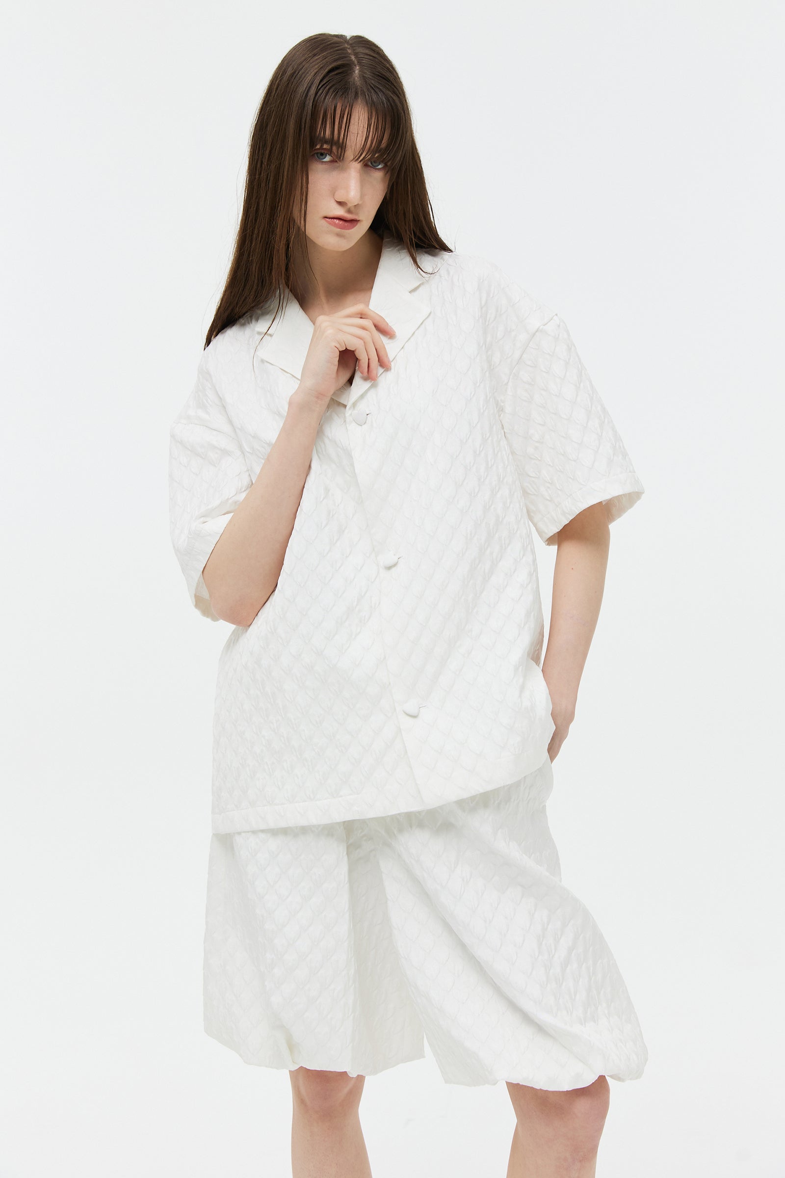 JACQUARD SHIRT JACKET_WHITE