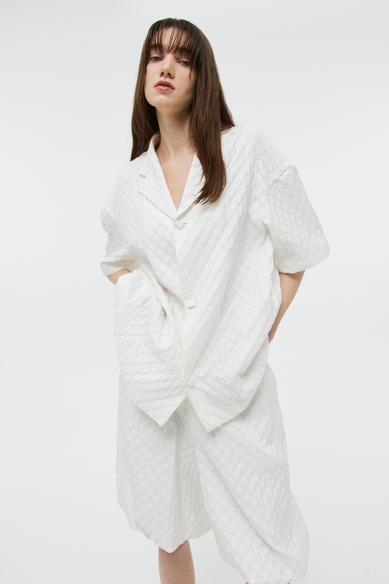 JACQUARD SHIRT JACKET_WHITE