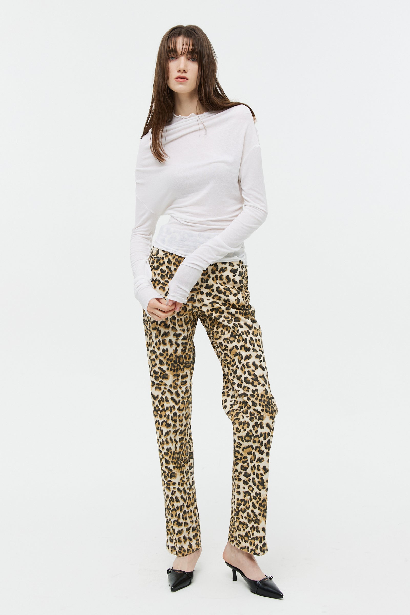 LEOPARD STRAIGHT DENIM PANTS_LEO