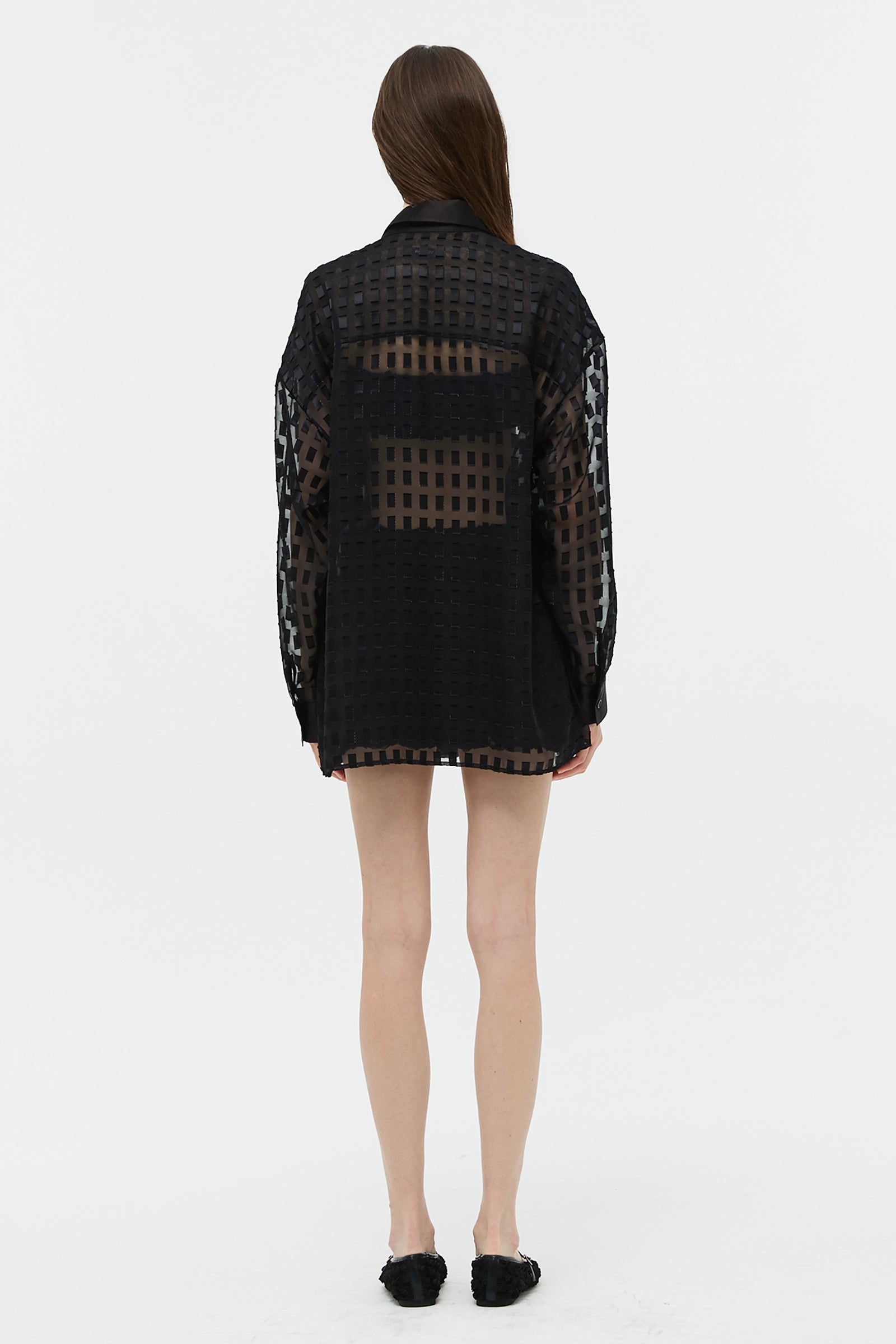 ORGANZA SQUARE BLOUSE_BLACK