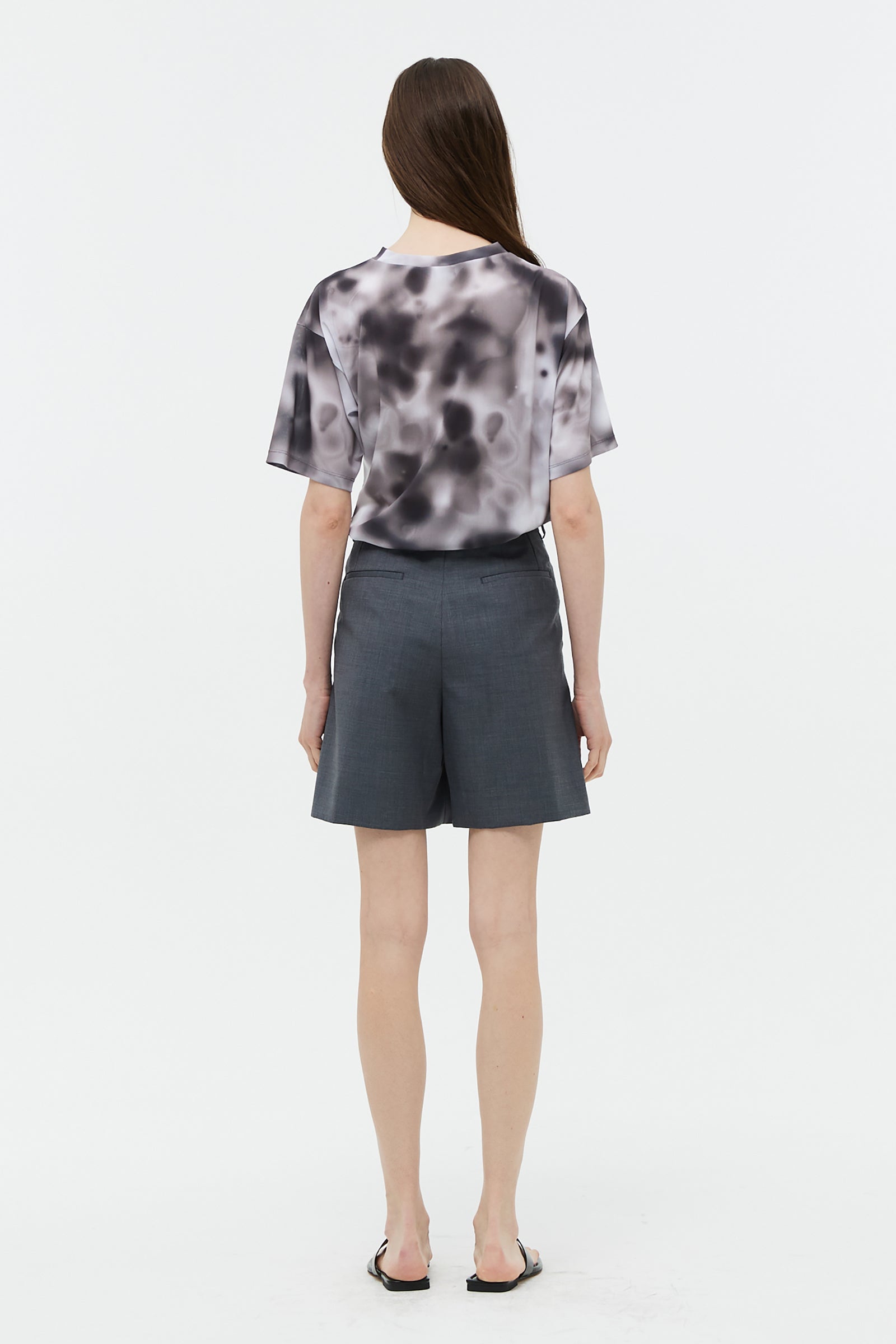 AURORA MESH TUCK T-SHIRT_BLACK