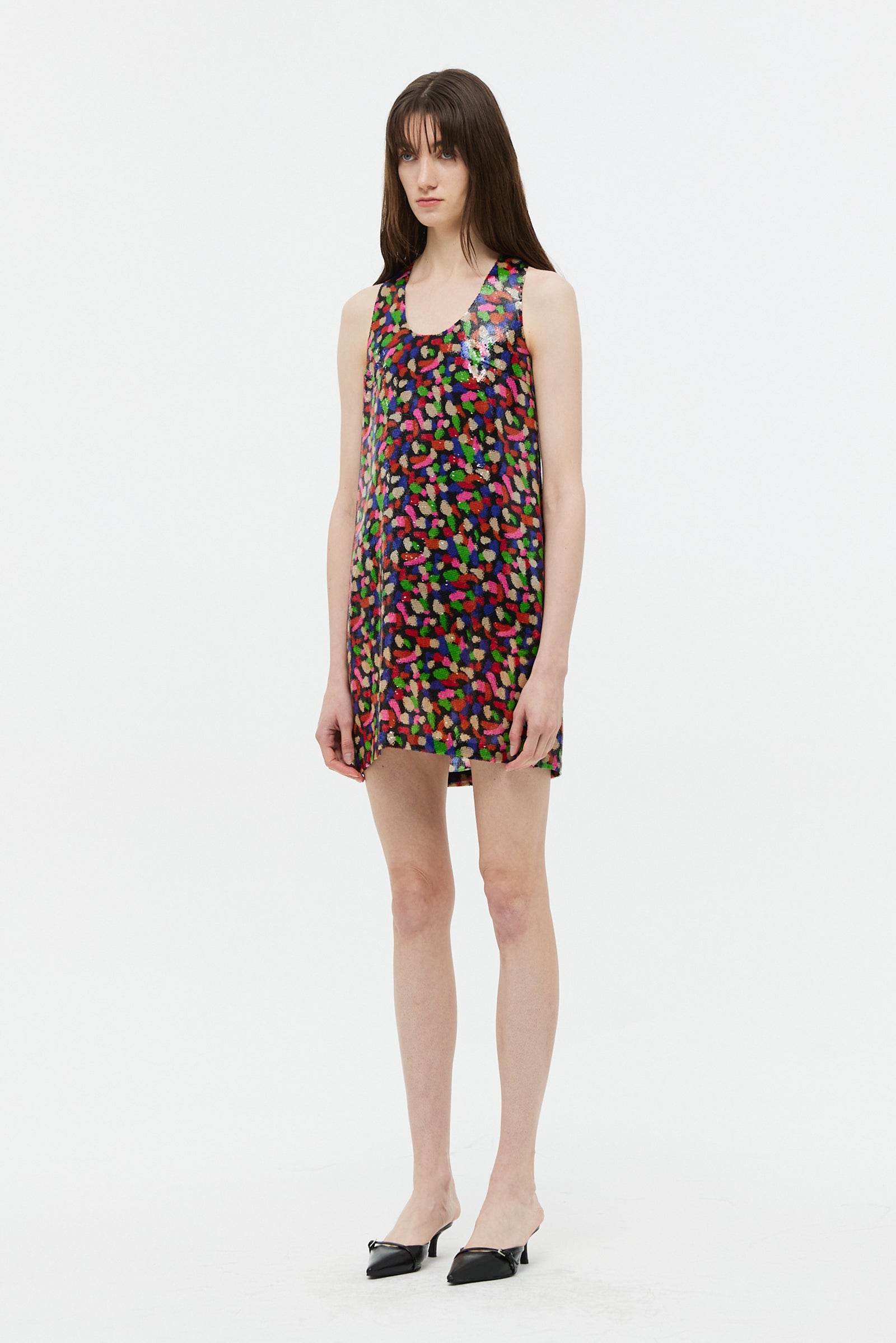 SPANGLE DRESS_RED