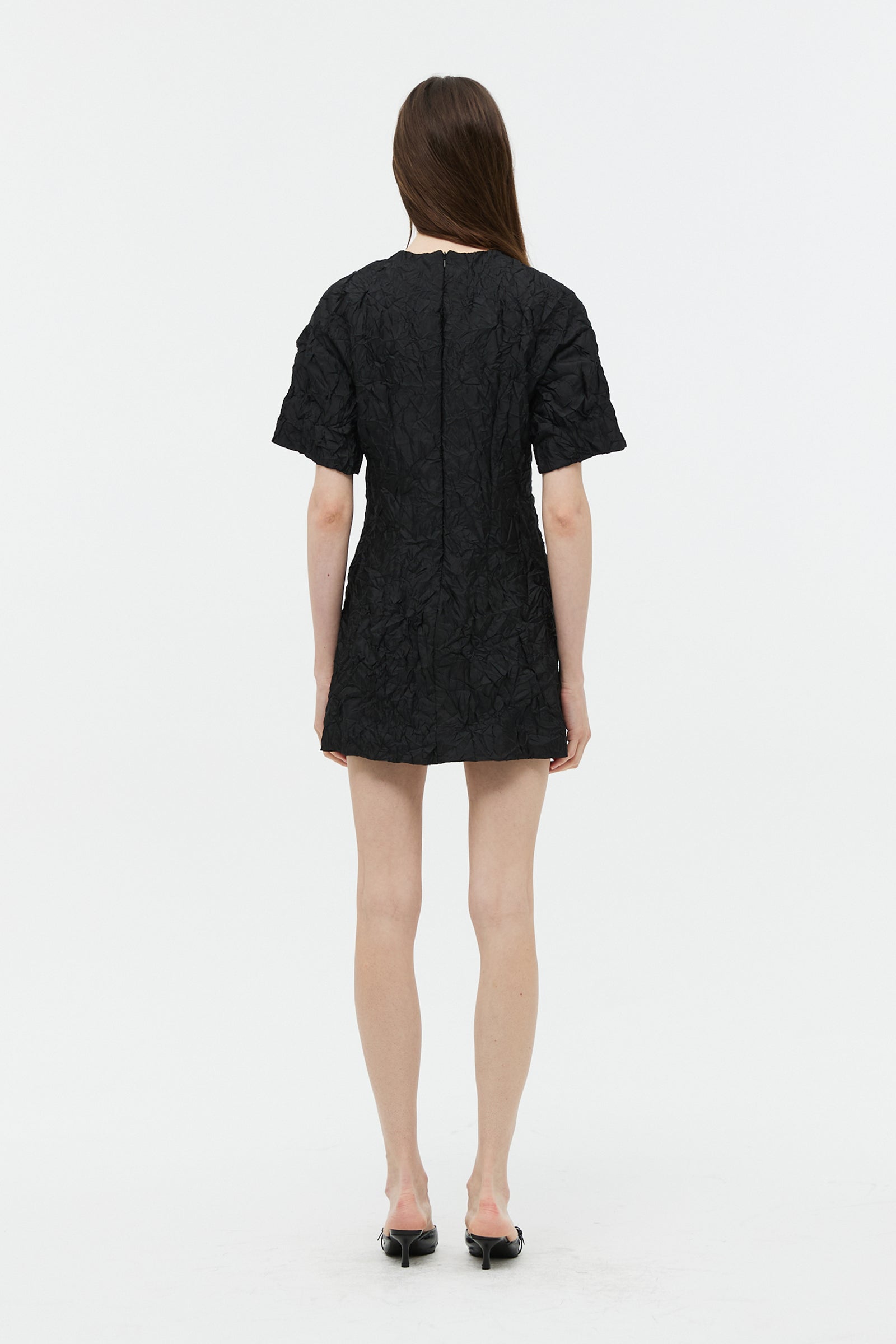 CREASE MINI DRESS_BLACK