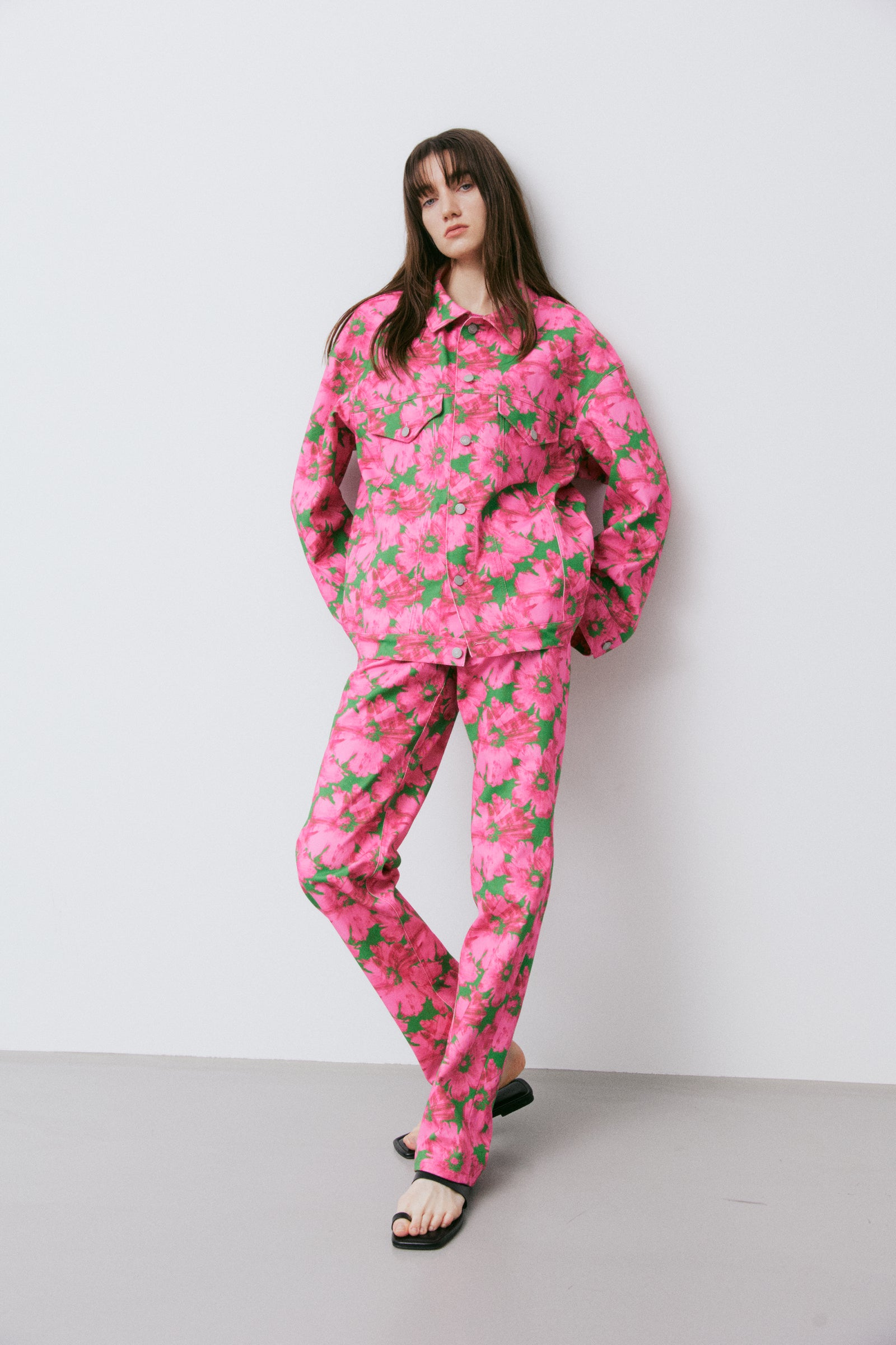 FLOWER DENIM PANTS_PINK