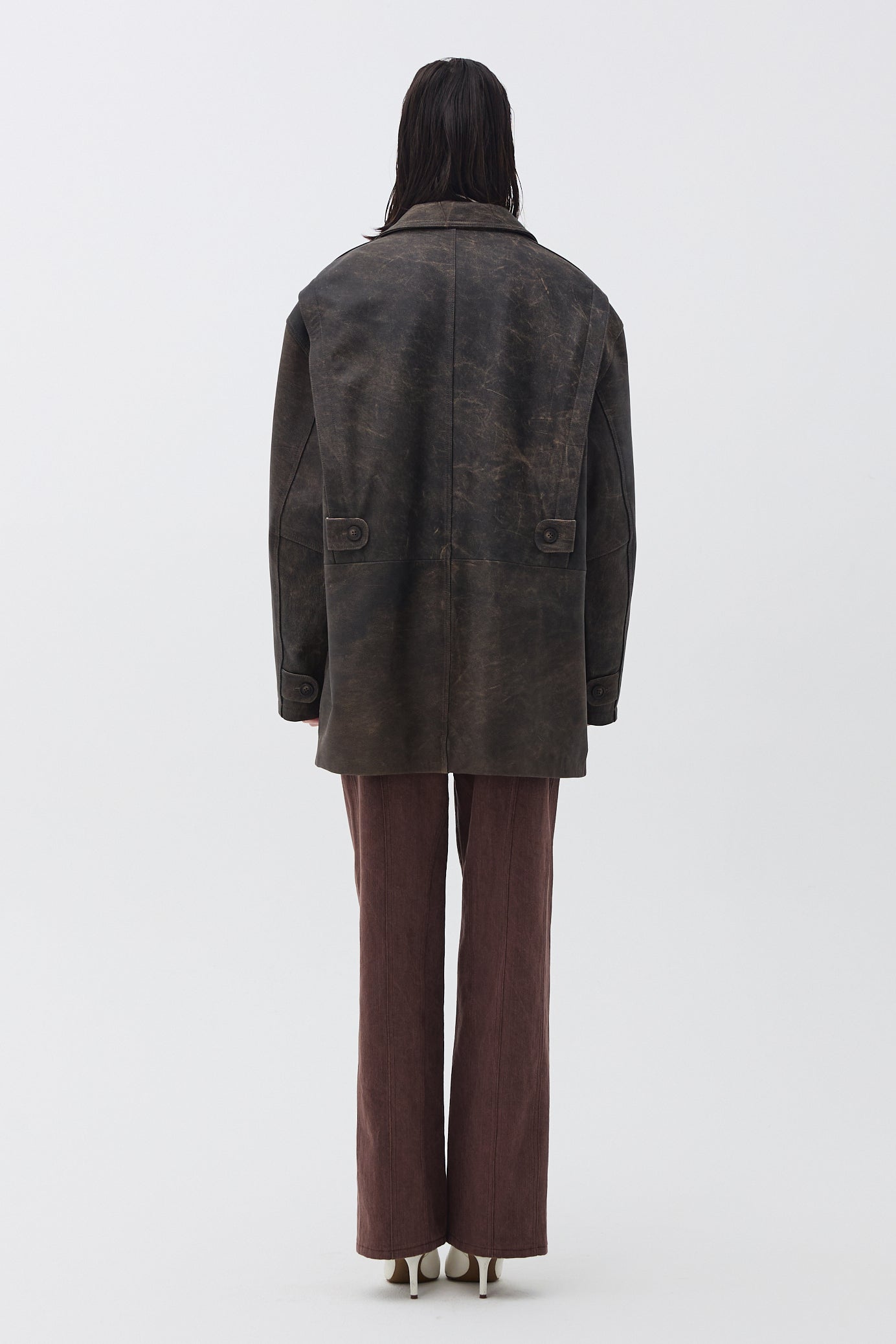 REAL WASHED LEATHER SAFARI JACKET_BROWN