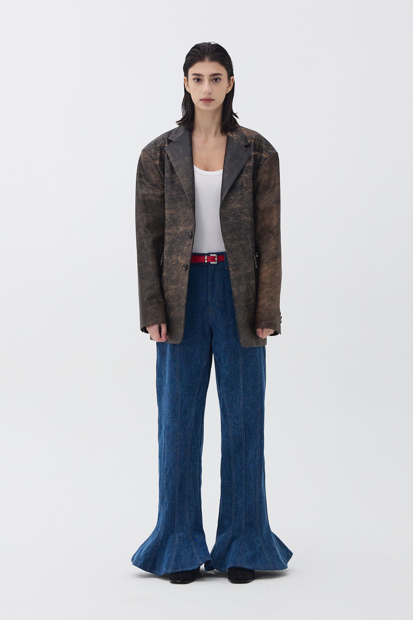 FLARE DENIM PANTS_BLUE