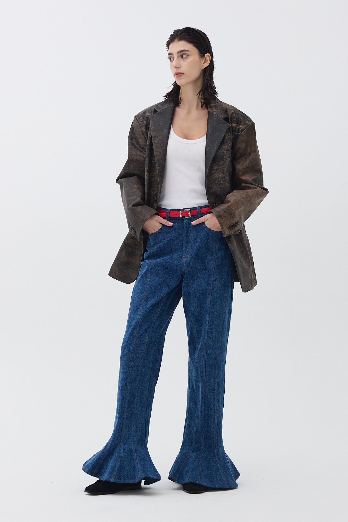 FLARE DENIM PANTS_BLUE