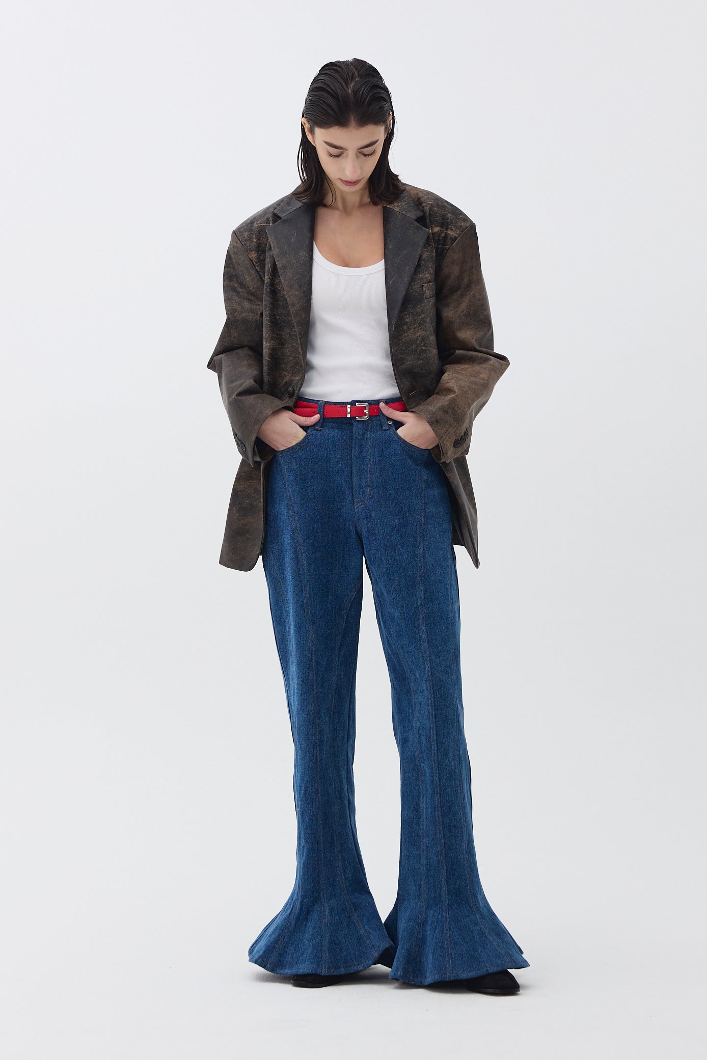 FLARE DENIM PANTS_BLUE