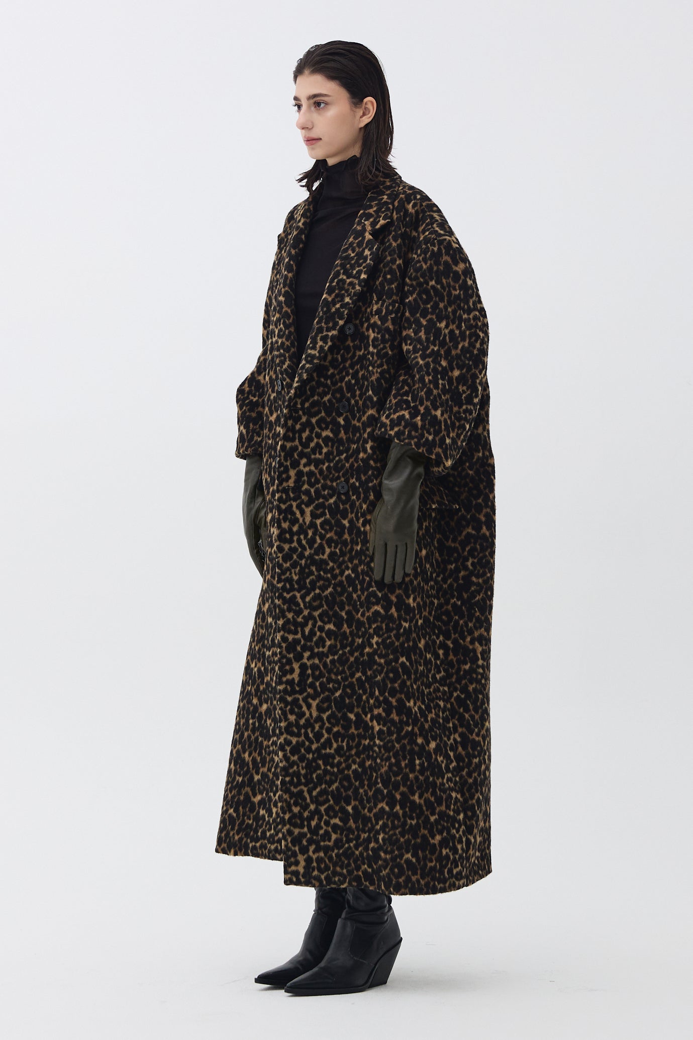 NOTCHED DOUBLE OVERSIZE LONG COAT_LEOPARD