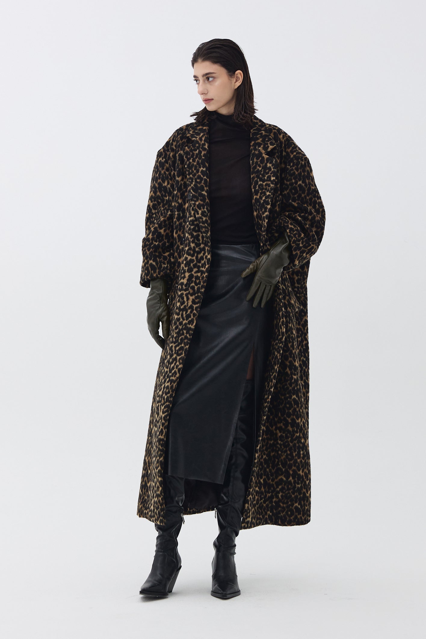 NOTCHED DOUBLE OVERSIZE LONG COAT_LEOPARD