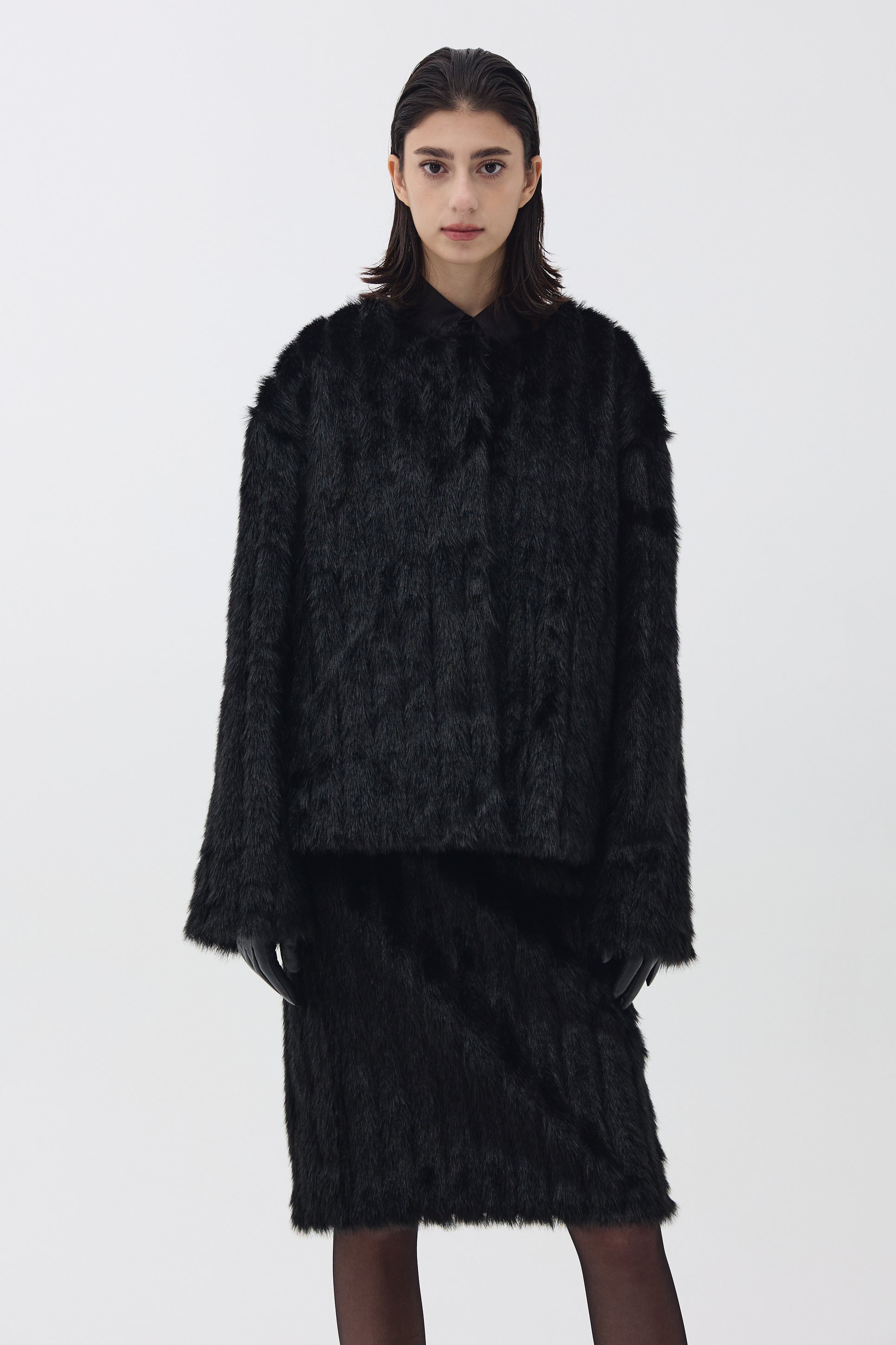 FAUX FUR JACKET_BLACK