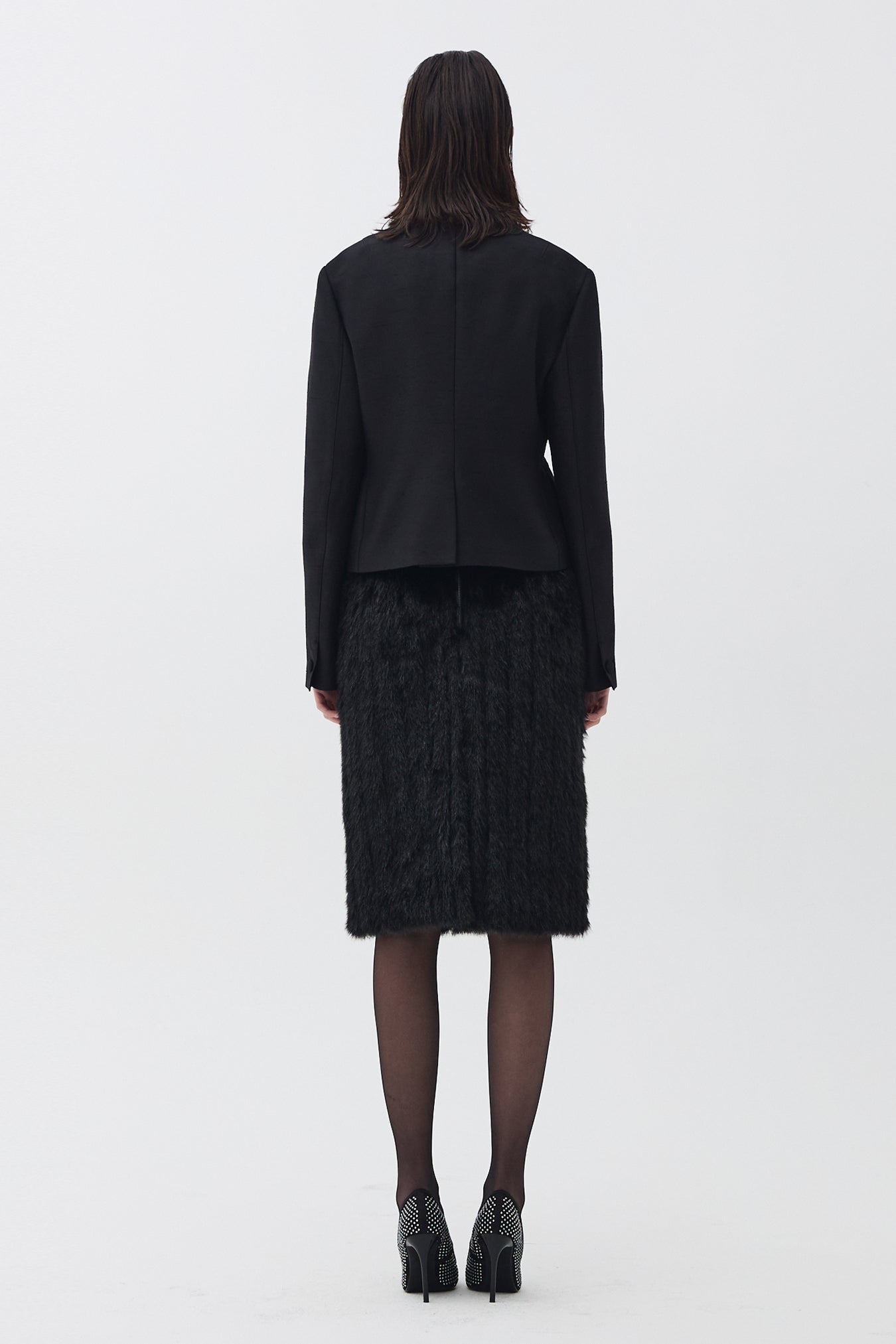 FAUX FUR SKIRT_BLACK