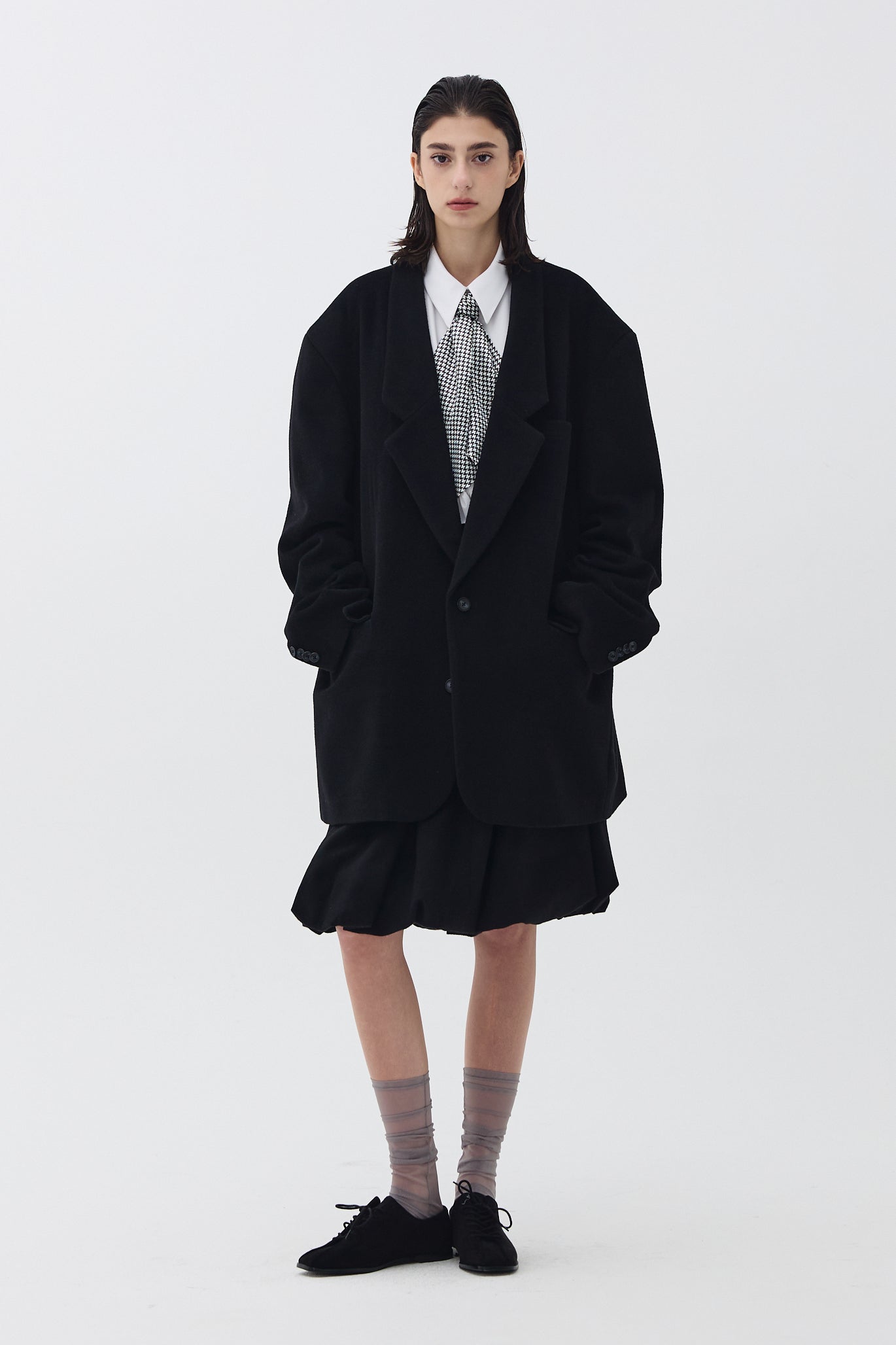 LONG COLLAR OVERSIZED TAILORED JACKET_BLACK