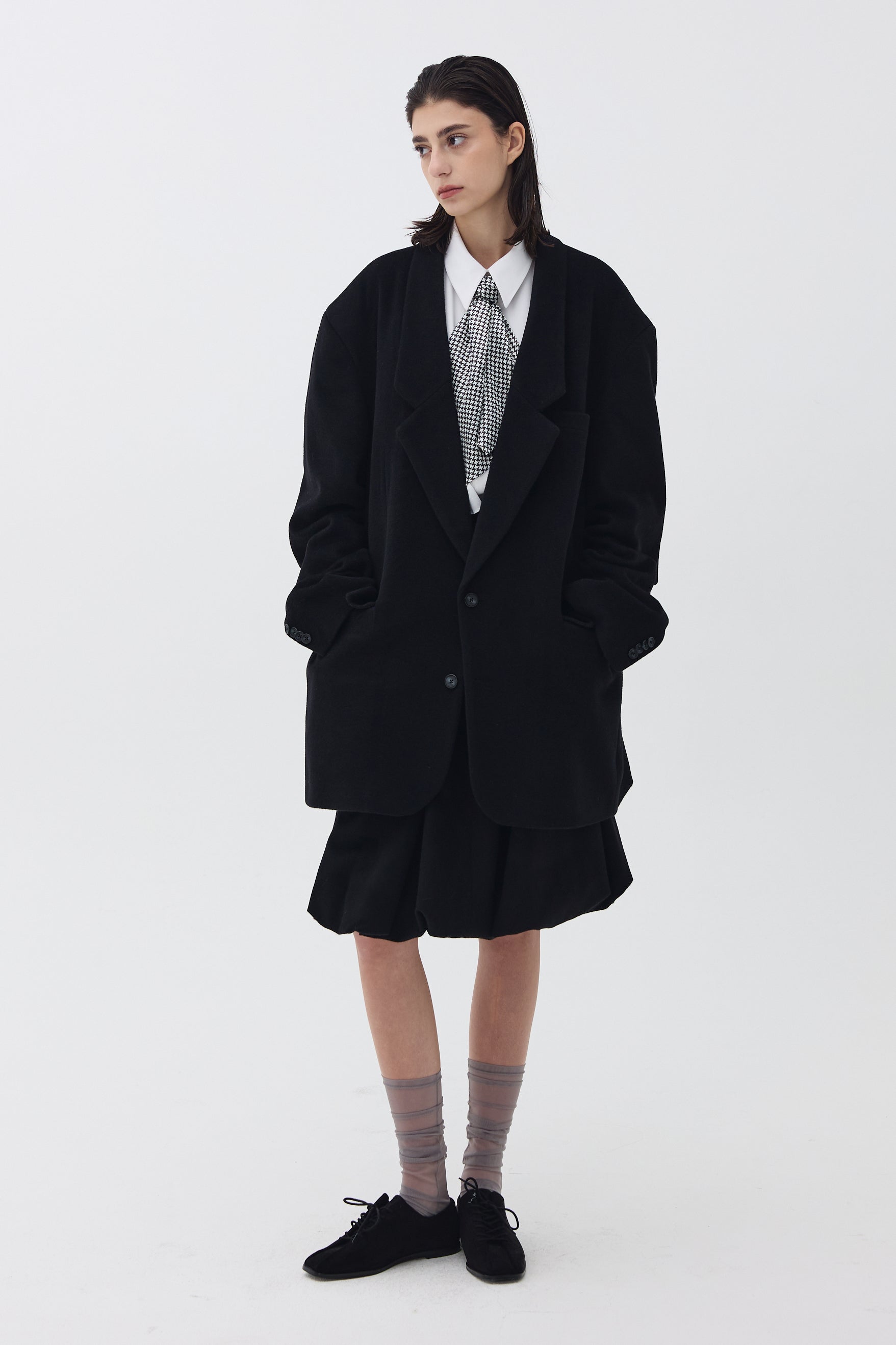 LONG COLLAR OVERSIZED TAILORED JACKET_BLACK