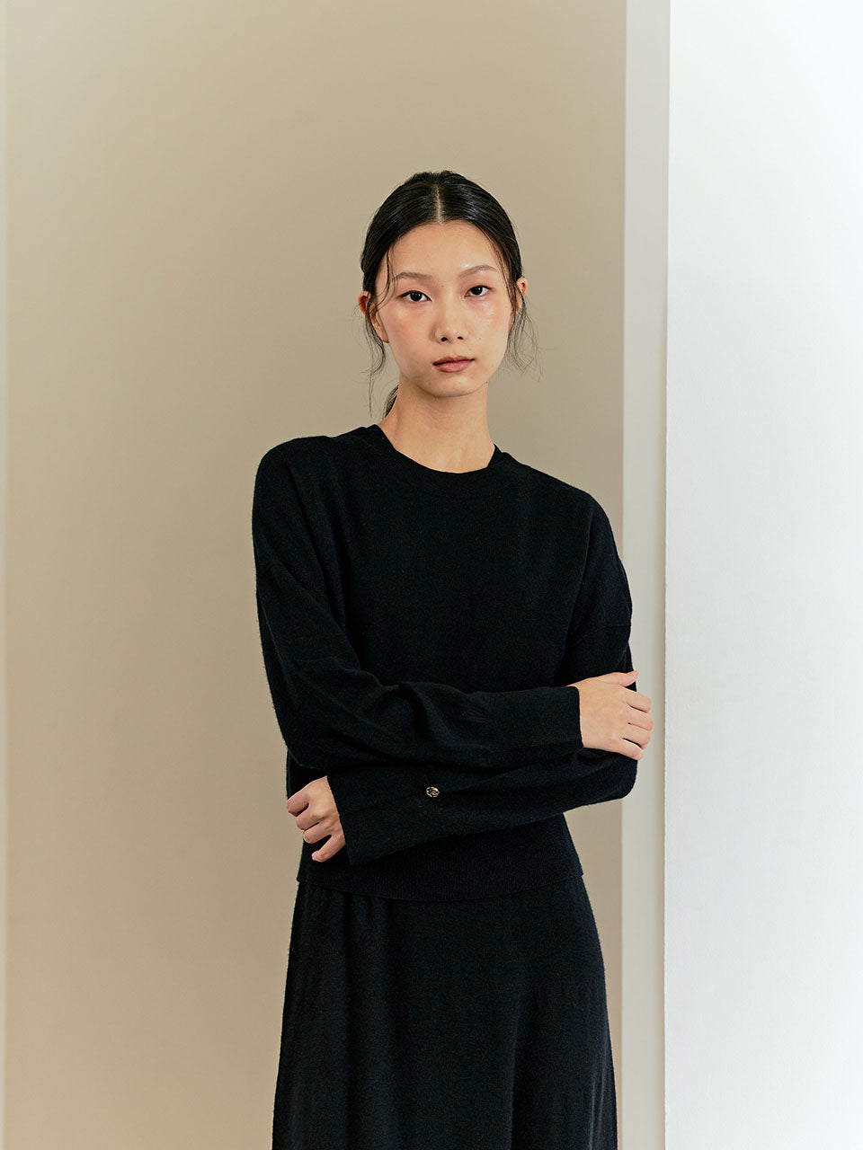 WHOLE GARMENT 2WAY KNIT_BLACK