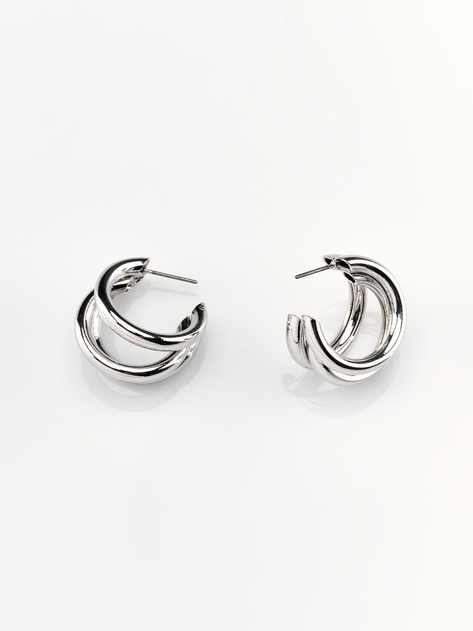 FINE O'KIND, BOUCLES D'OREILLES TRIPLE YUYA_ARGENT