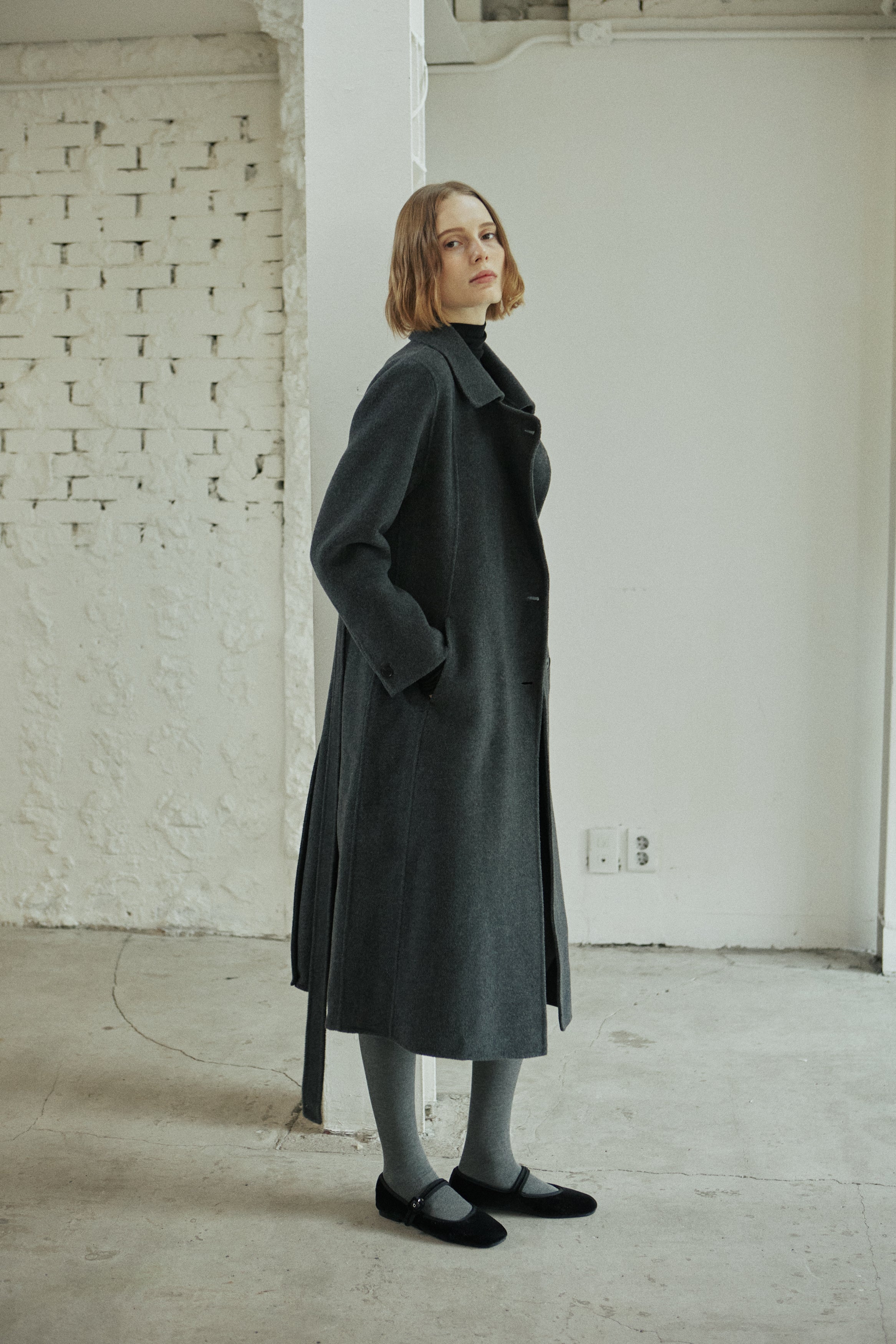 WAVE HANDMADE COAT_CHARCOAL